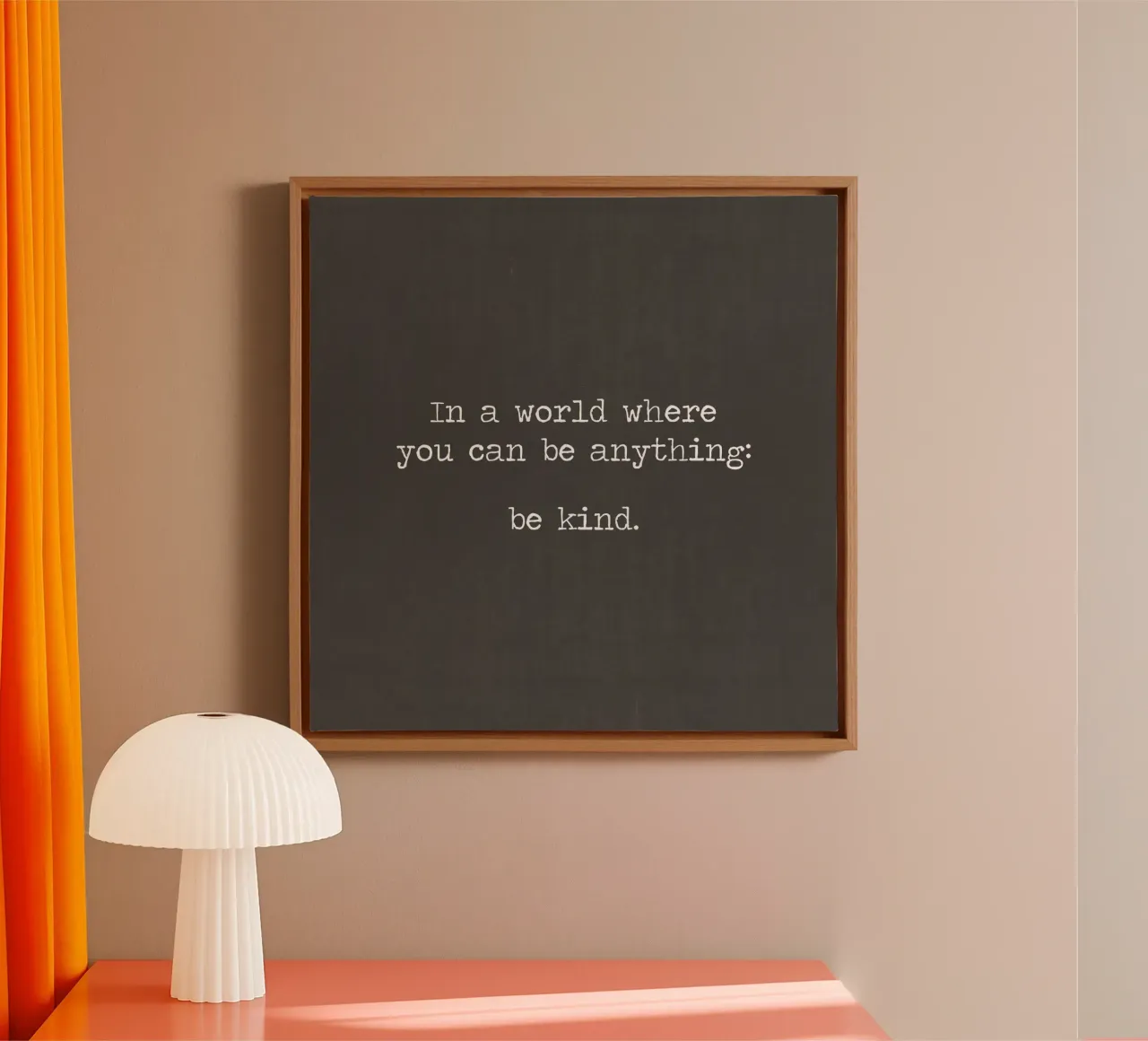 "In A World Where You Can Be Anything Be Kind" Vintage Black canvas by Summer Soul Co. - Quotes