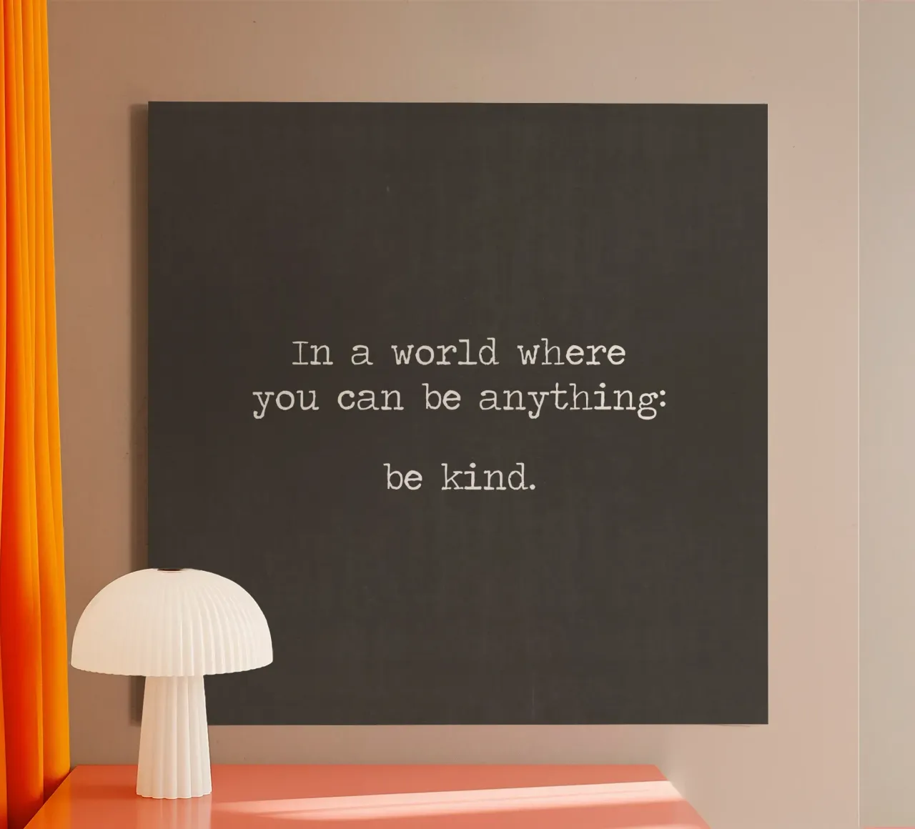 "In A World Where You Can Be Anything Be Kind" Vintage Black canvas by Summer Soul Co. - Quotes