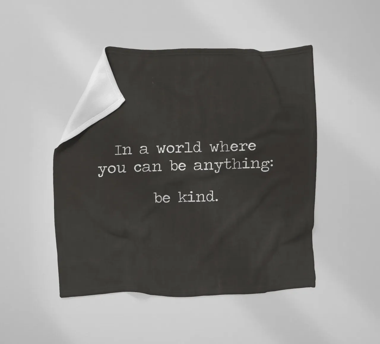 "In A World Where You Can Be Anything Be Kind" Vintage Black fleece blanket by Summer Soul Co. - Quotes