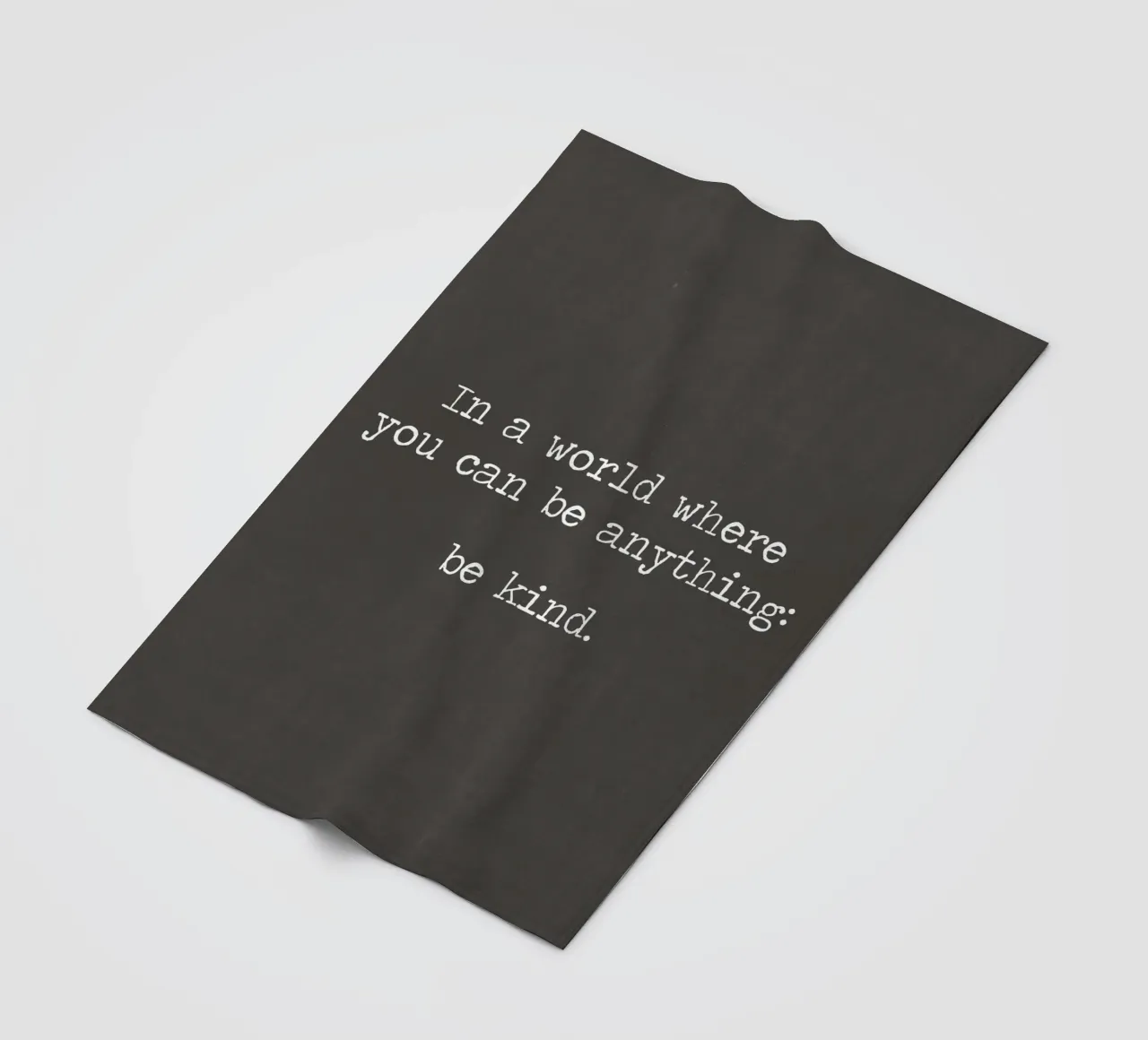 "In A World Where You Can Be Anything Be Kind" Vintage Black fleece blanket by Summer Soul Co. - Quotes
