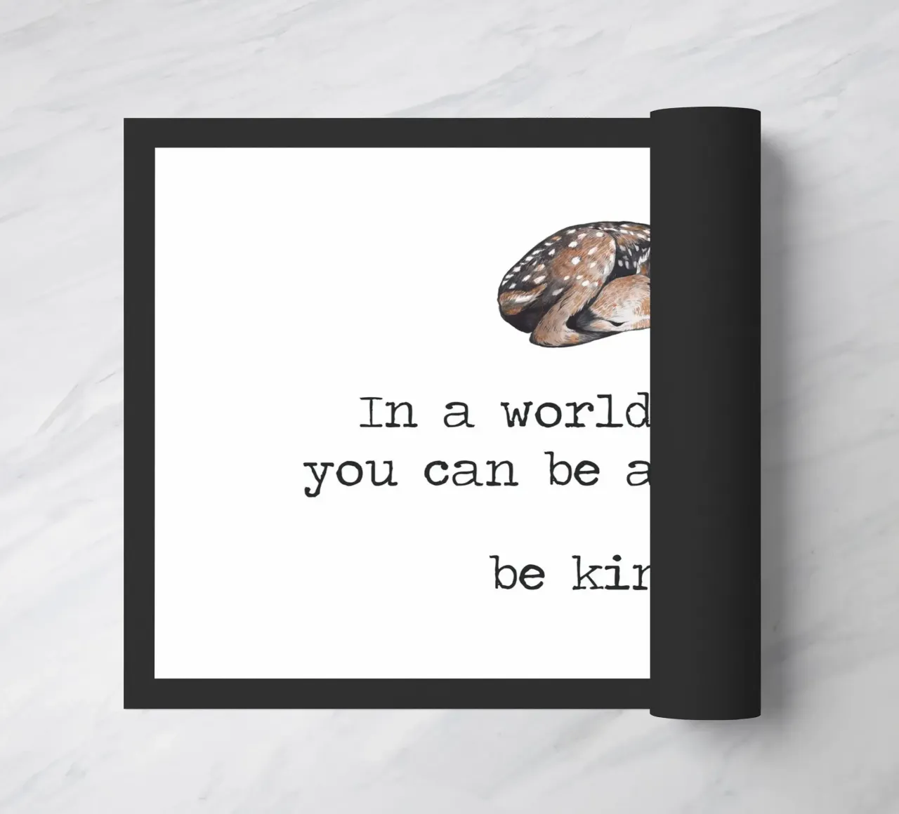 In A World Where You Can Be Anything "Be Kind" Deer Word Art doormat by Summer Soul Co. - Quotes