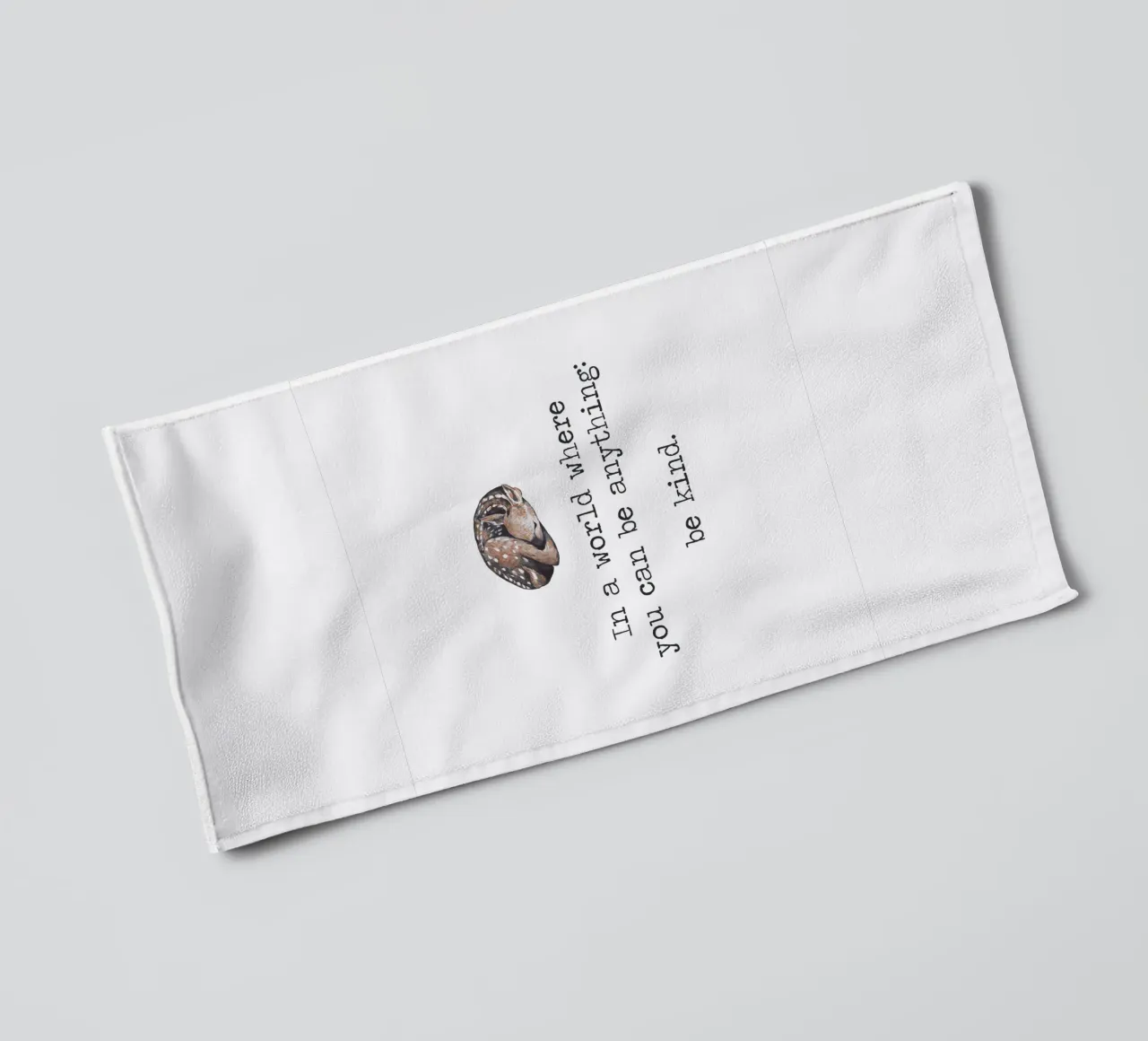 In A World Where You Can Be Anything "Be Kind" Deer Word Art towel by Summer Soul Co. - Quotes
