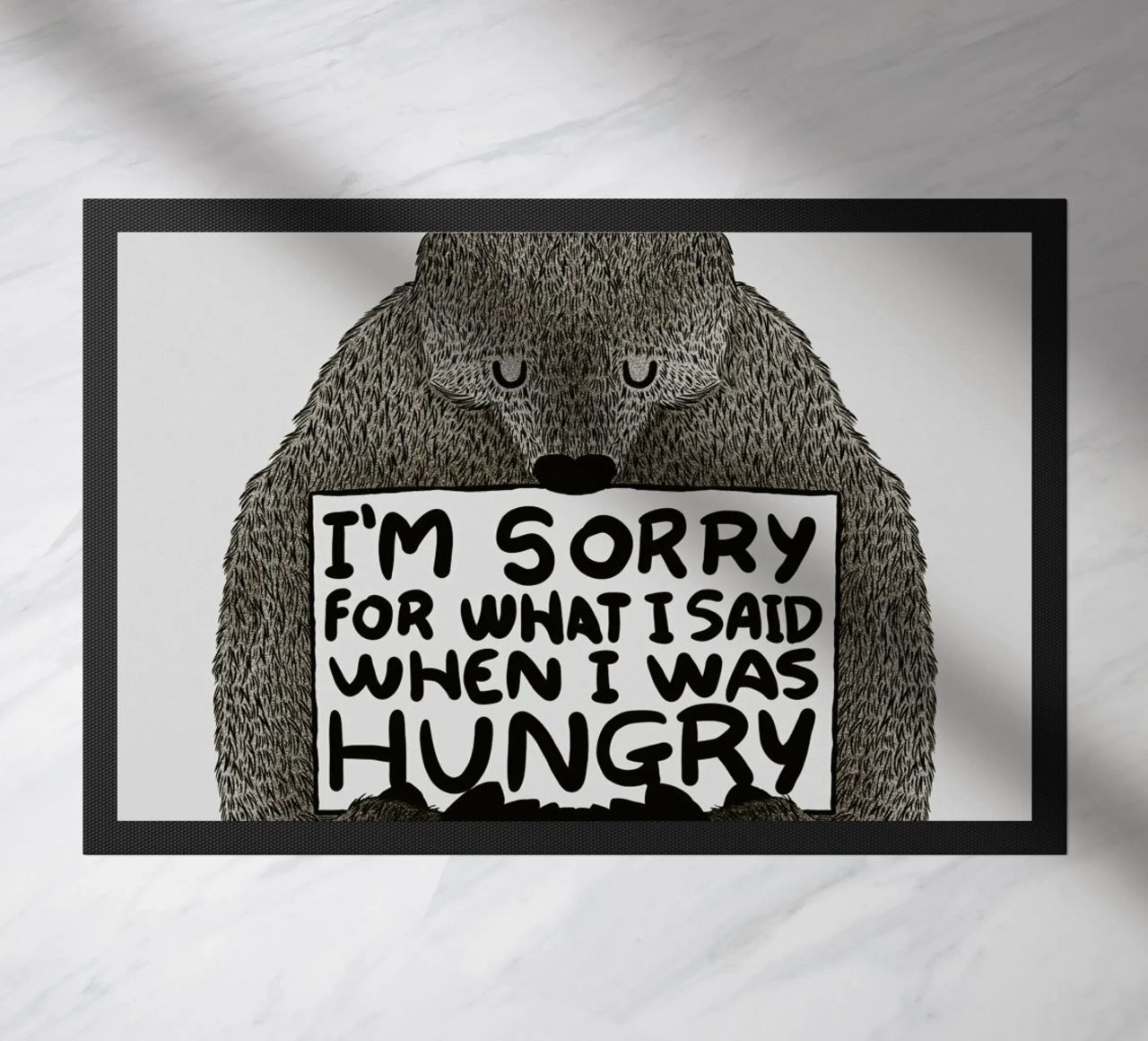 I'm Sorry For What I Said When I Was Hungry doormat by Tobe Fonseca