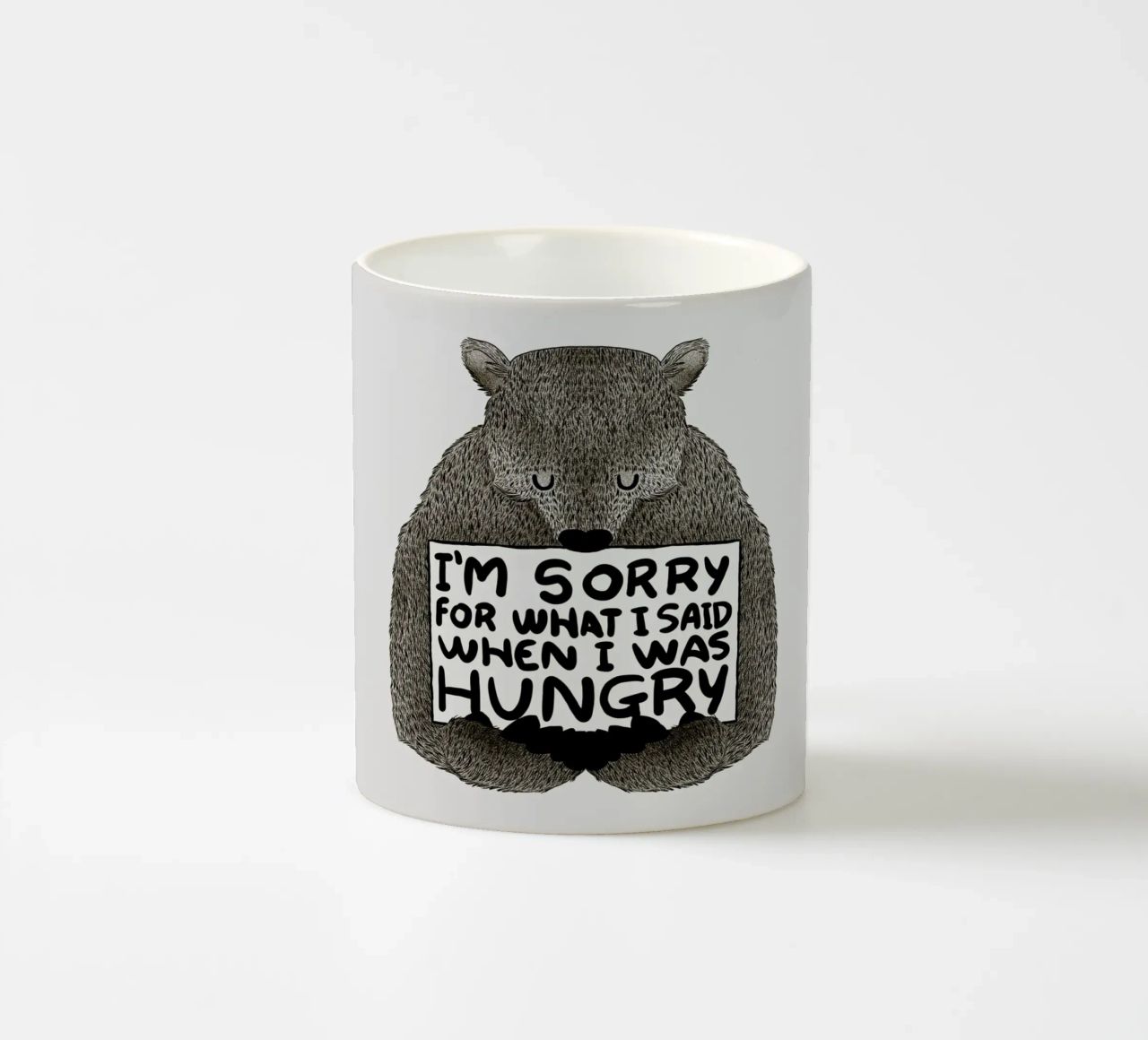 I'm Sorry For What I Said When I Was Hungry tazza in ceramica da Tobe Fonseca