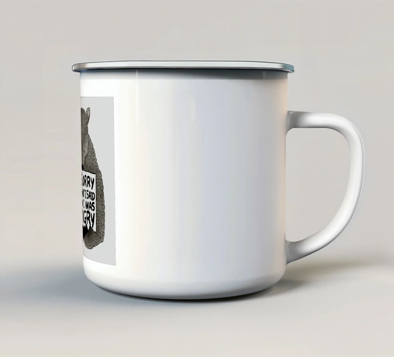 I'm Sorry For What I Said When I Was Hungry Emaille Tasse von Tobe Fonseca