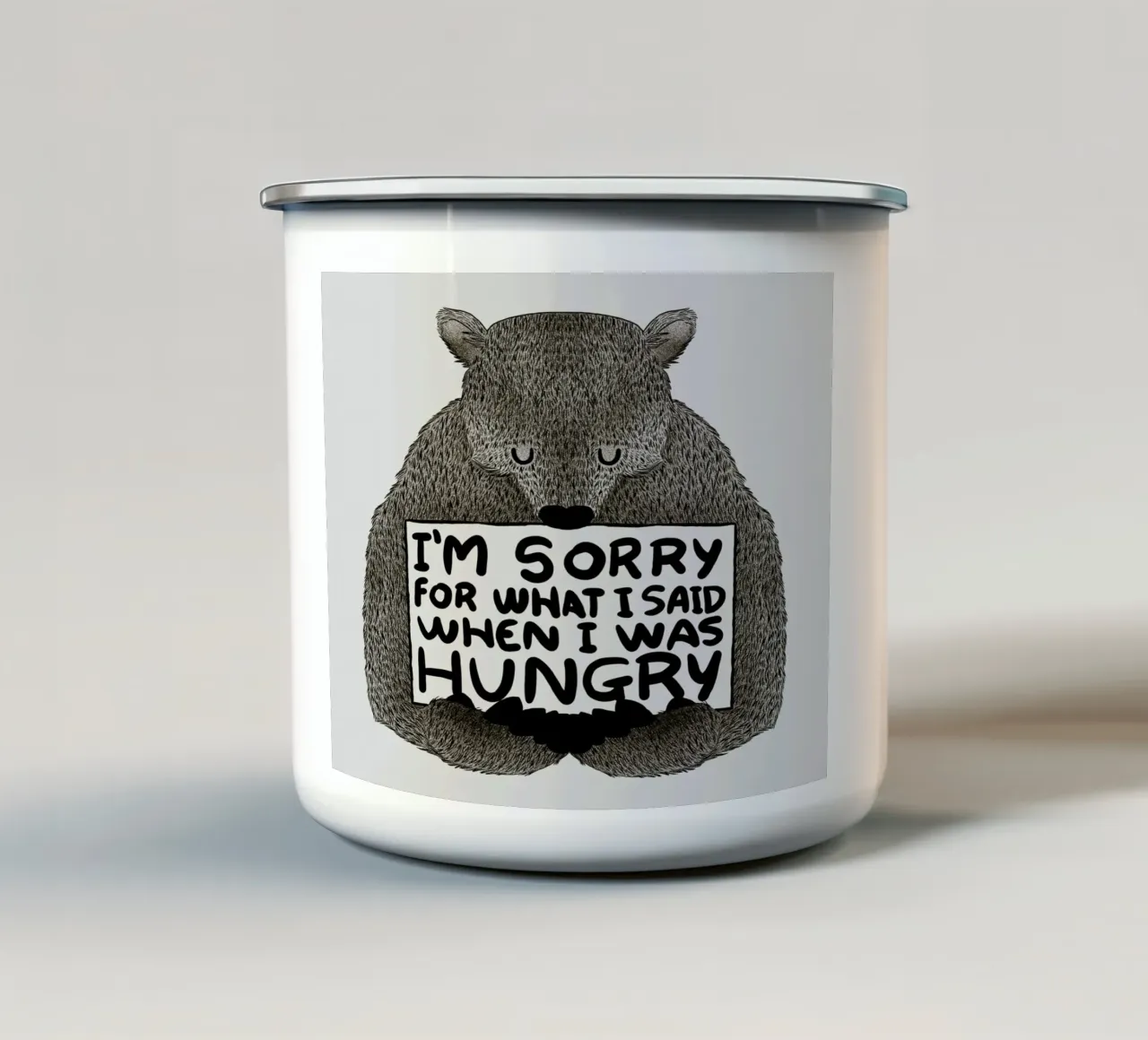 I'm Sorry For What I Said When I Was Hungry tazza in smalto da Tobe Fonseca