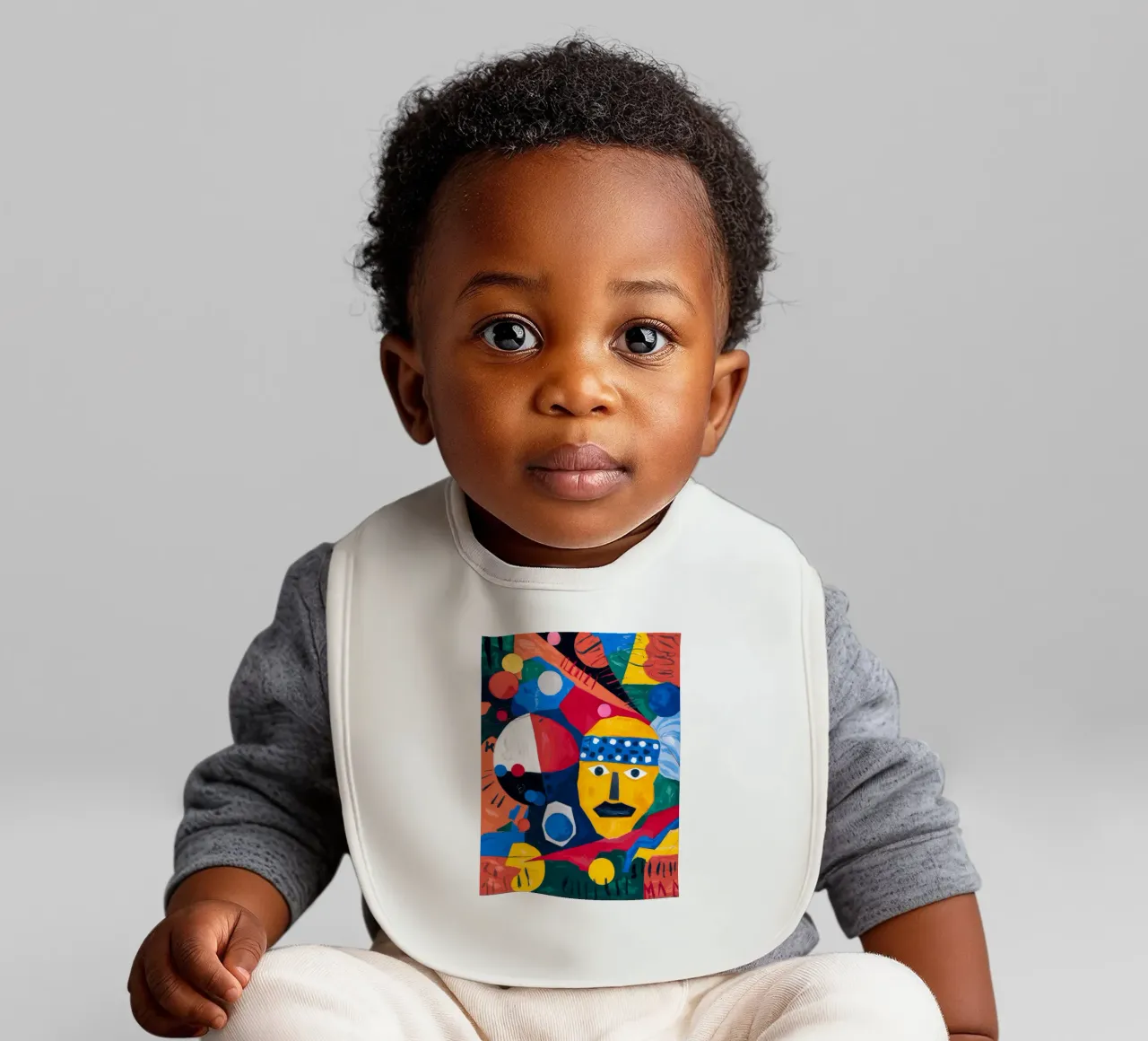 Geometric Whimsy baby bib by Monarco Virtuoso
