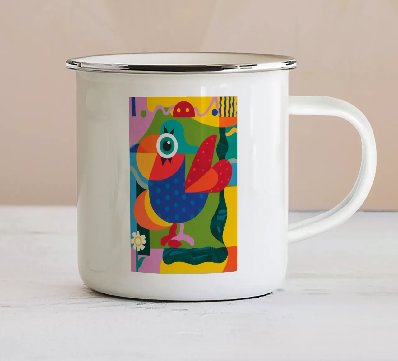 Voliera geometrica tazza in smalto da Monarco Virtuoso