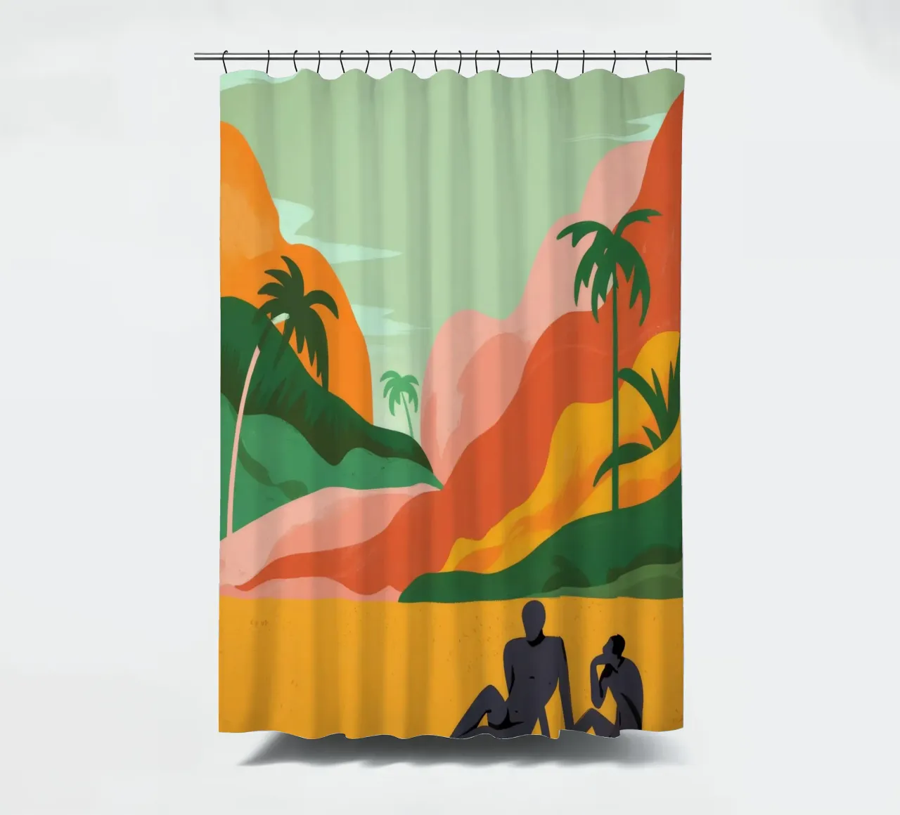 Plage contemplative rideau de douche de Artie Shifa