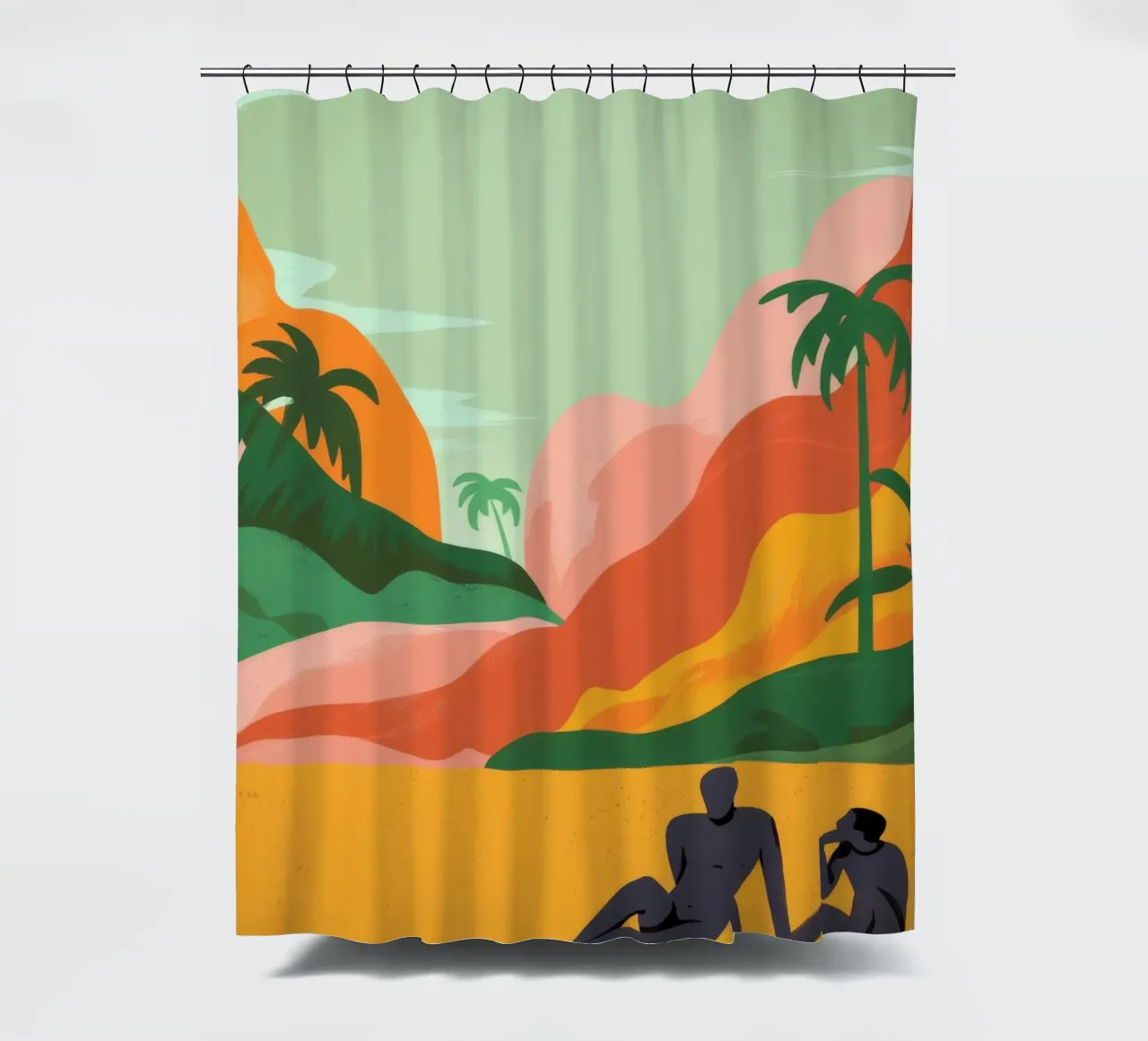 Plage contemplative rideau de douche de Artie Shifa