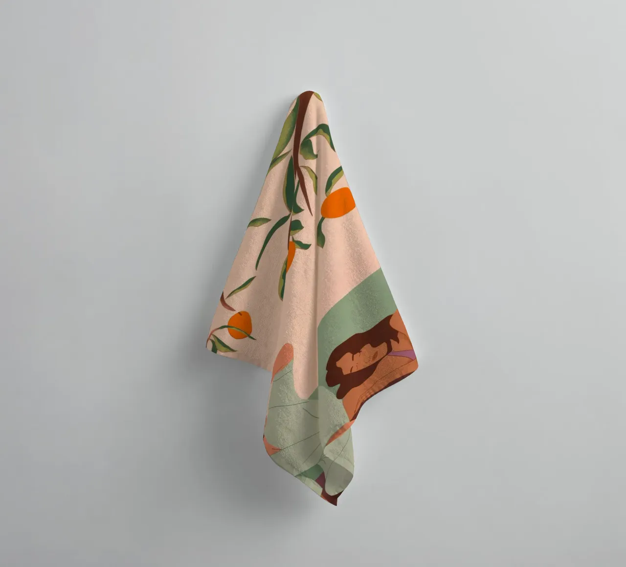 Under the Orange Tree towel by Artie Shifa