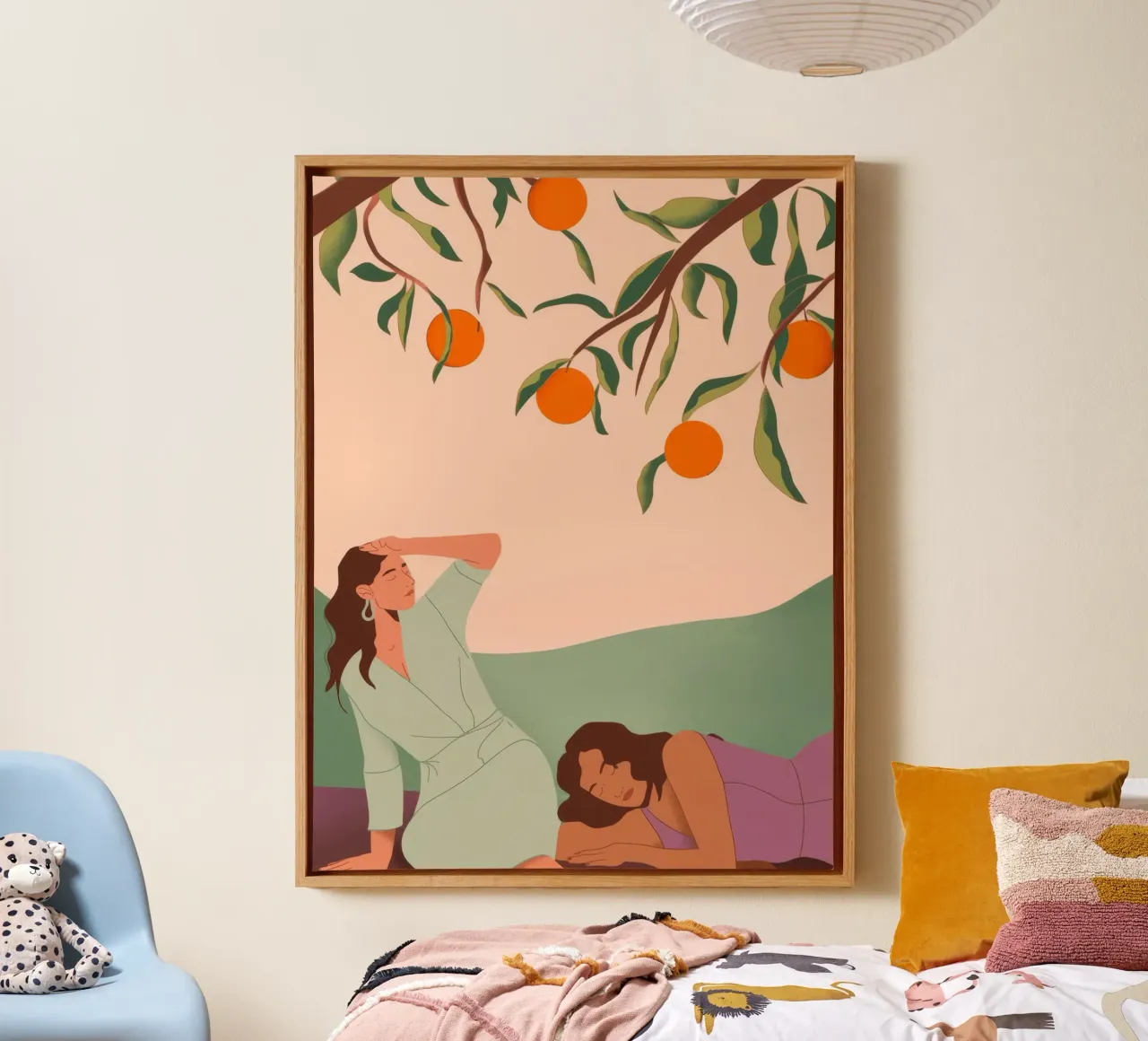 Under the Orange Tree canvas with Floater frame by Artie Shifa