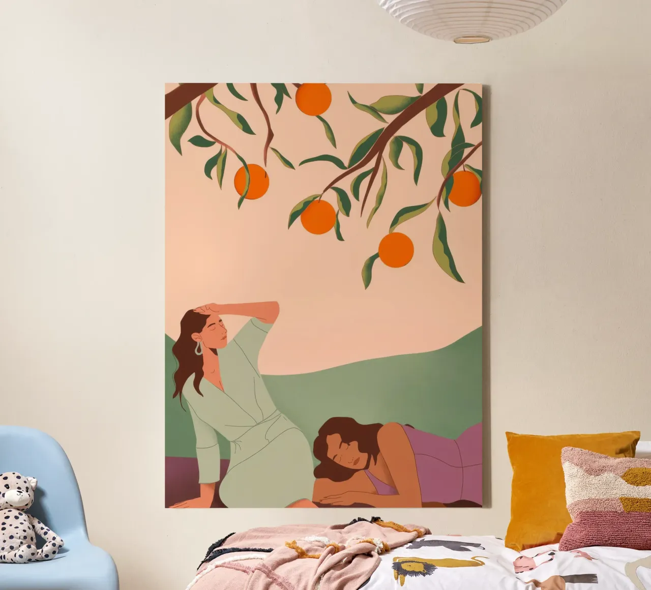 Under the Orange Tree canvas with Floater frame by Artie Shifa