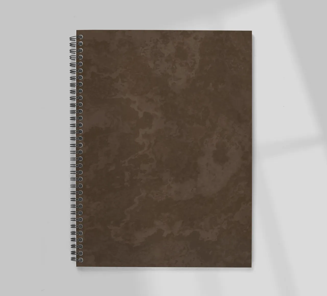 Chocolate Brown Concrete Texture spiral notebook by amini54