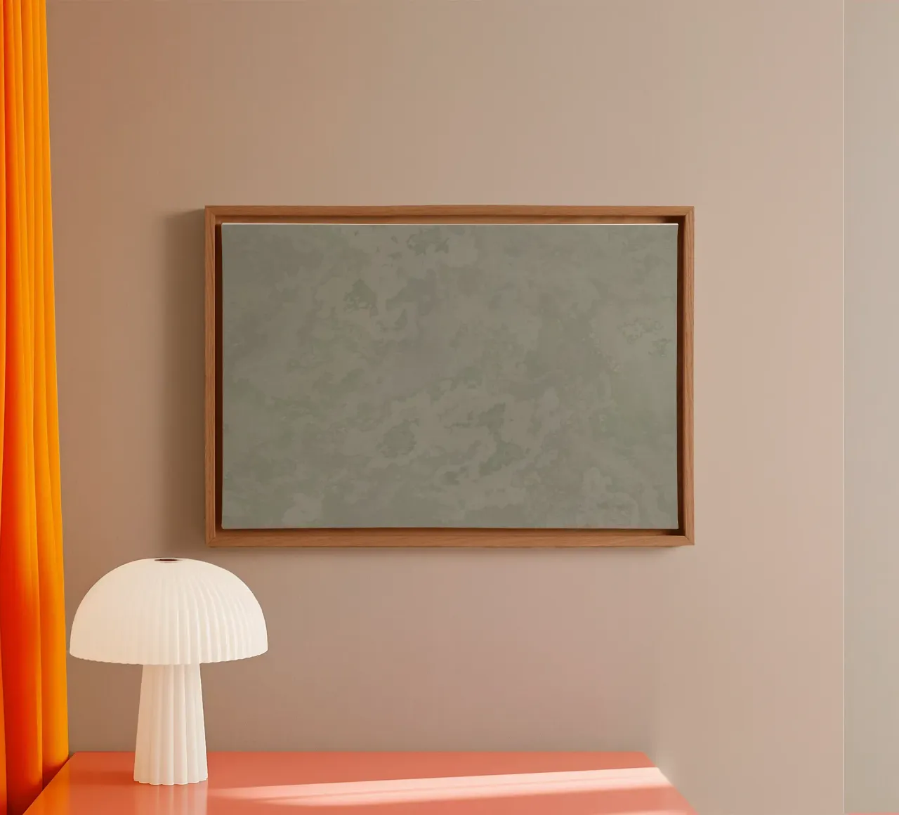 Thyme Green Concrete Texture canvas with Floater frame by amini54