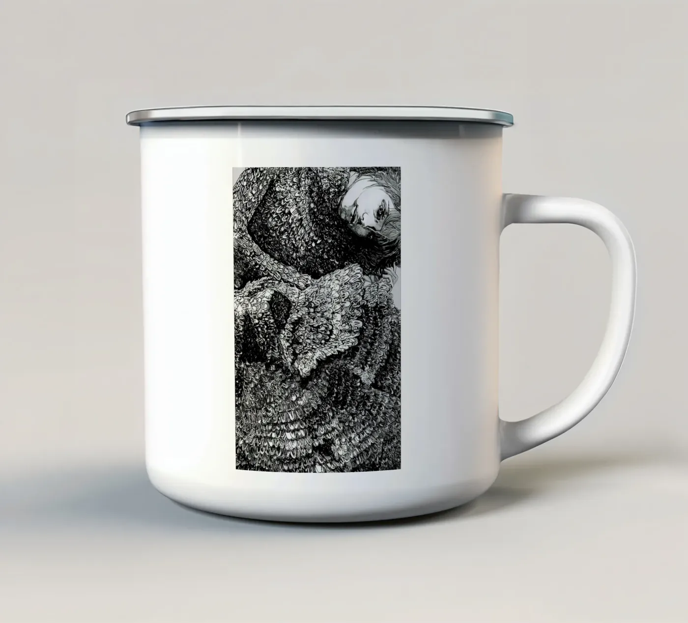Structure enamel mug by Agnes KR Patience