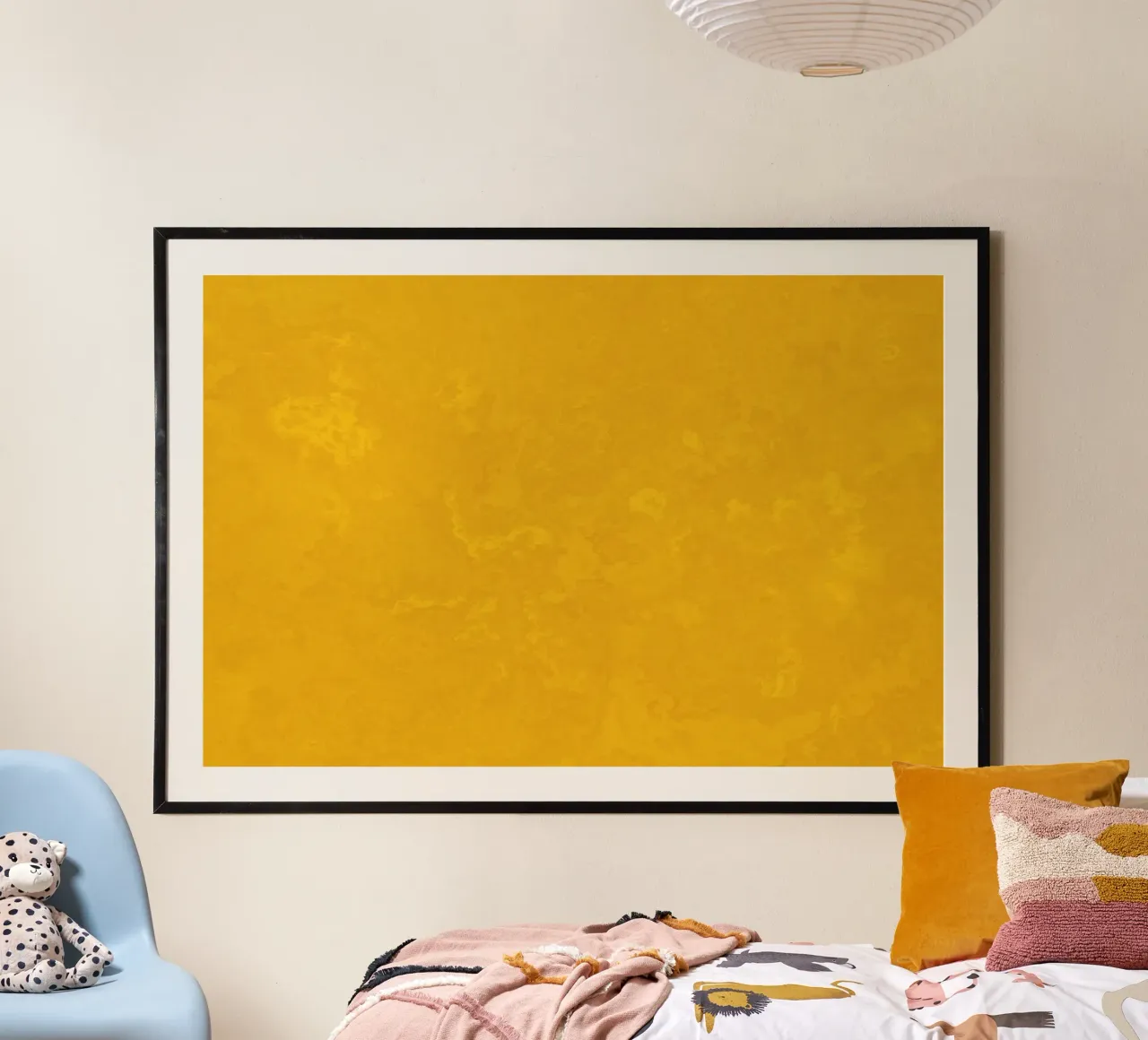 Texture per calcestruzzo giallo girasole poster con telaio in alluminio da amini54