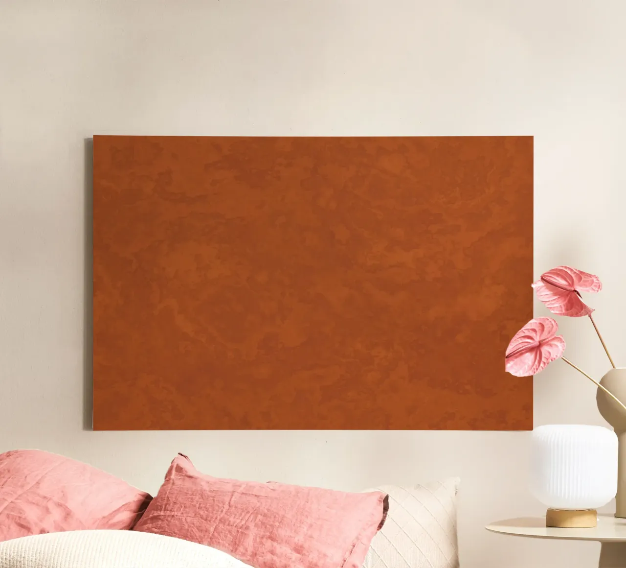 Struttura in calcestruzzo Terracotta calda tela con Cornice a cassetta da amini54
