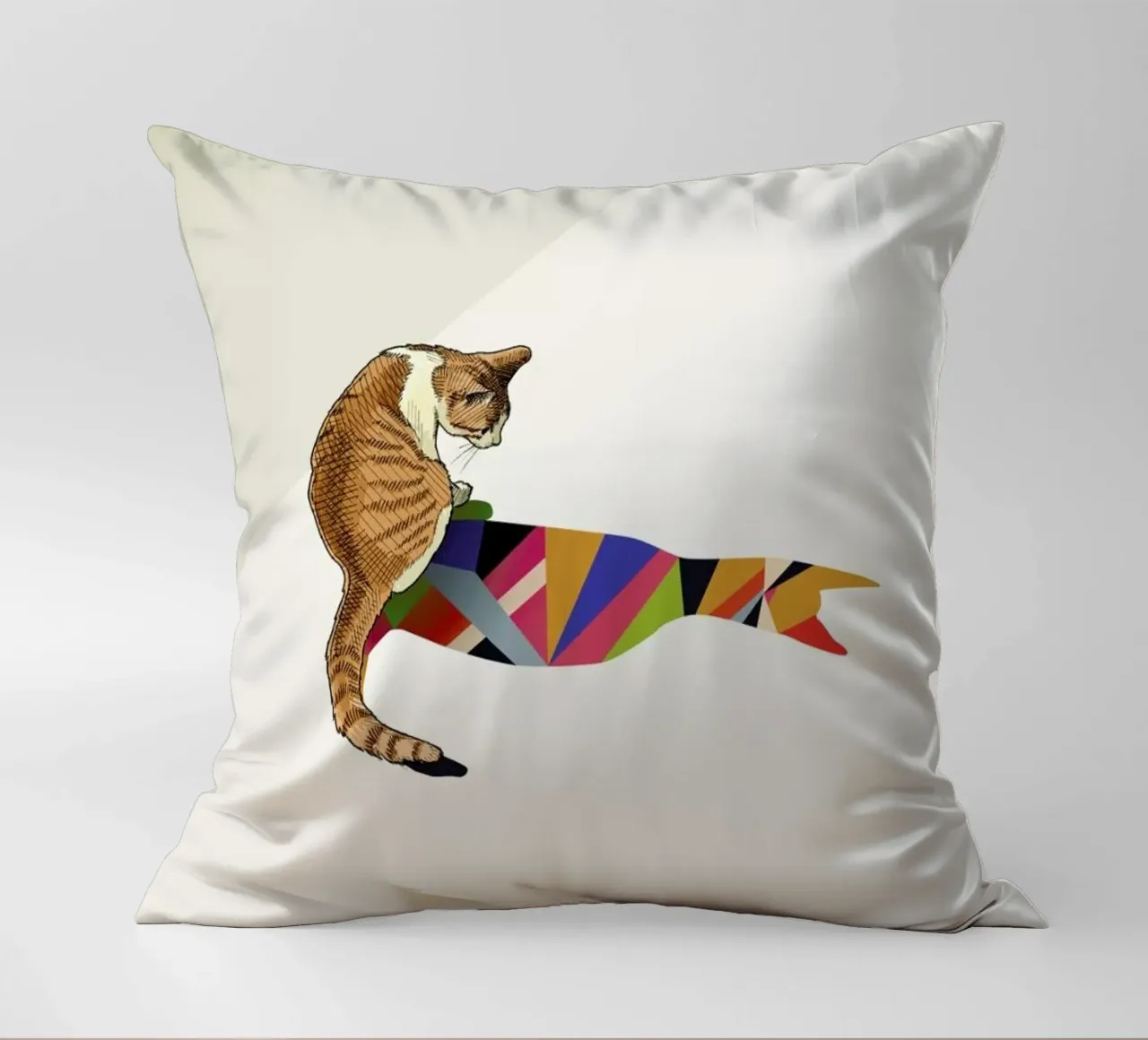 Walking Shadow - Cat 2 cuscino da Jason Ratliff