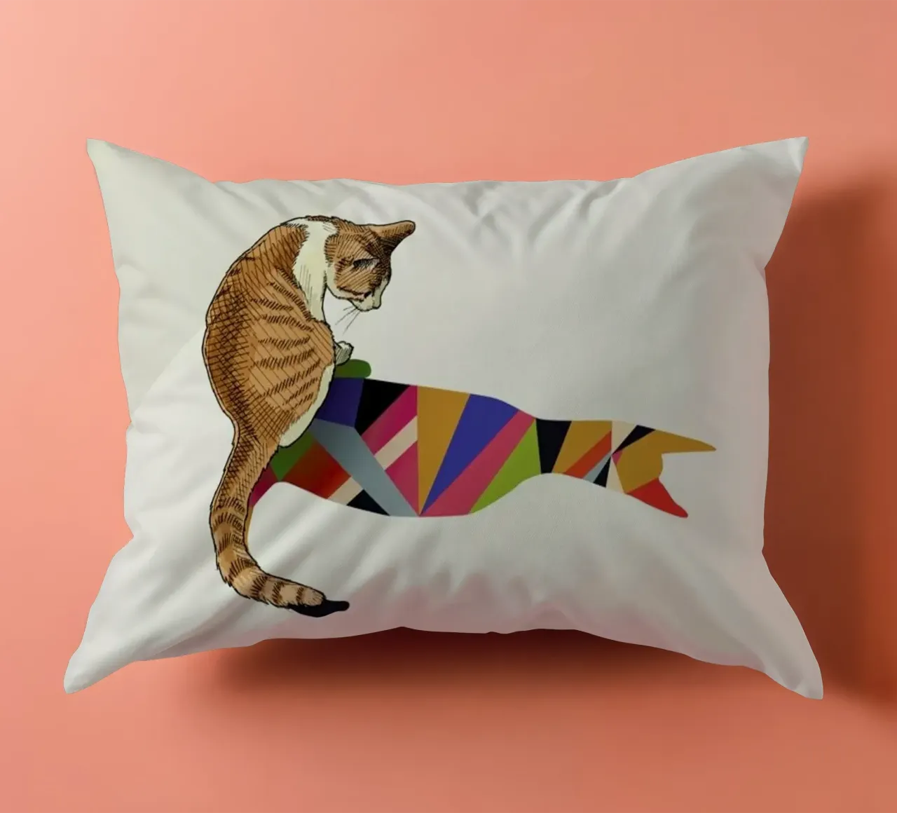 Walking Shadow - Cat 2 cuscino da Jason Ratliff