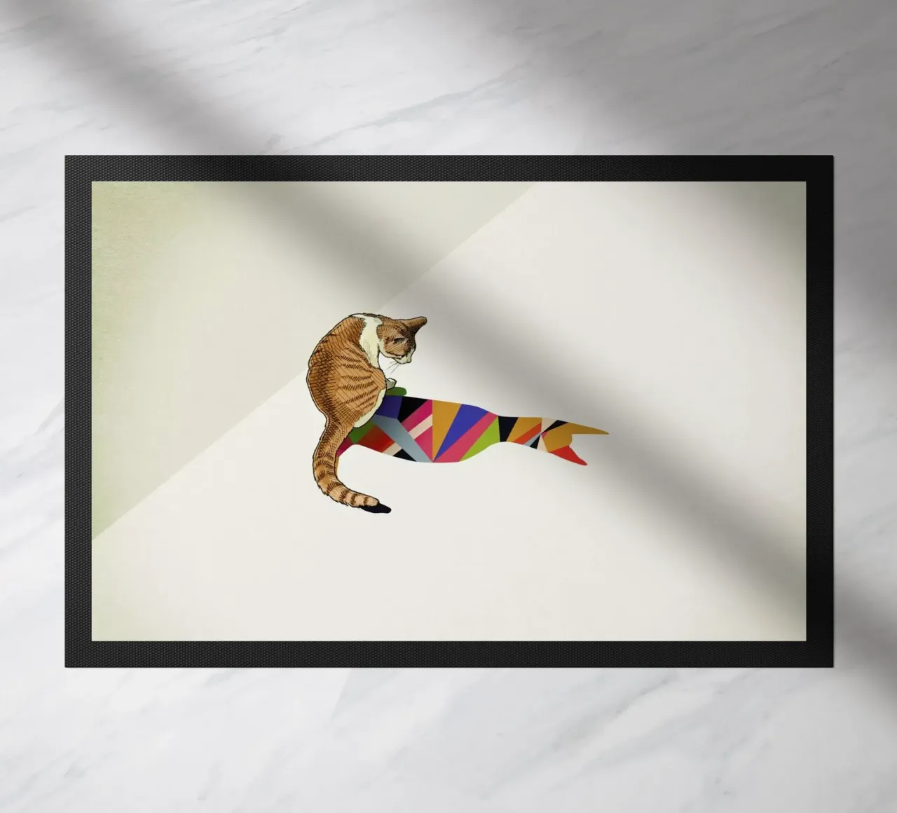Walking Shadow - Cat 2 doormat by Jason Ratliff