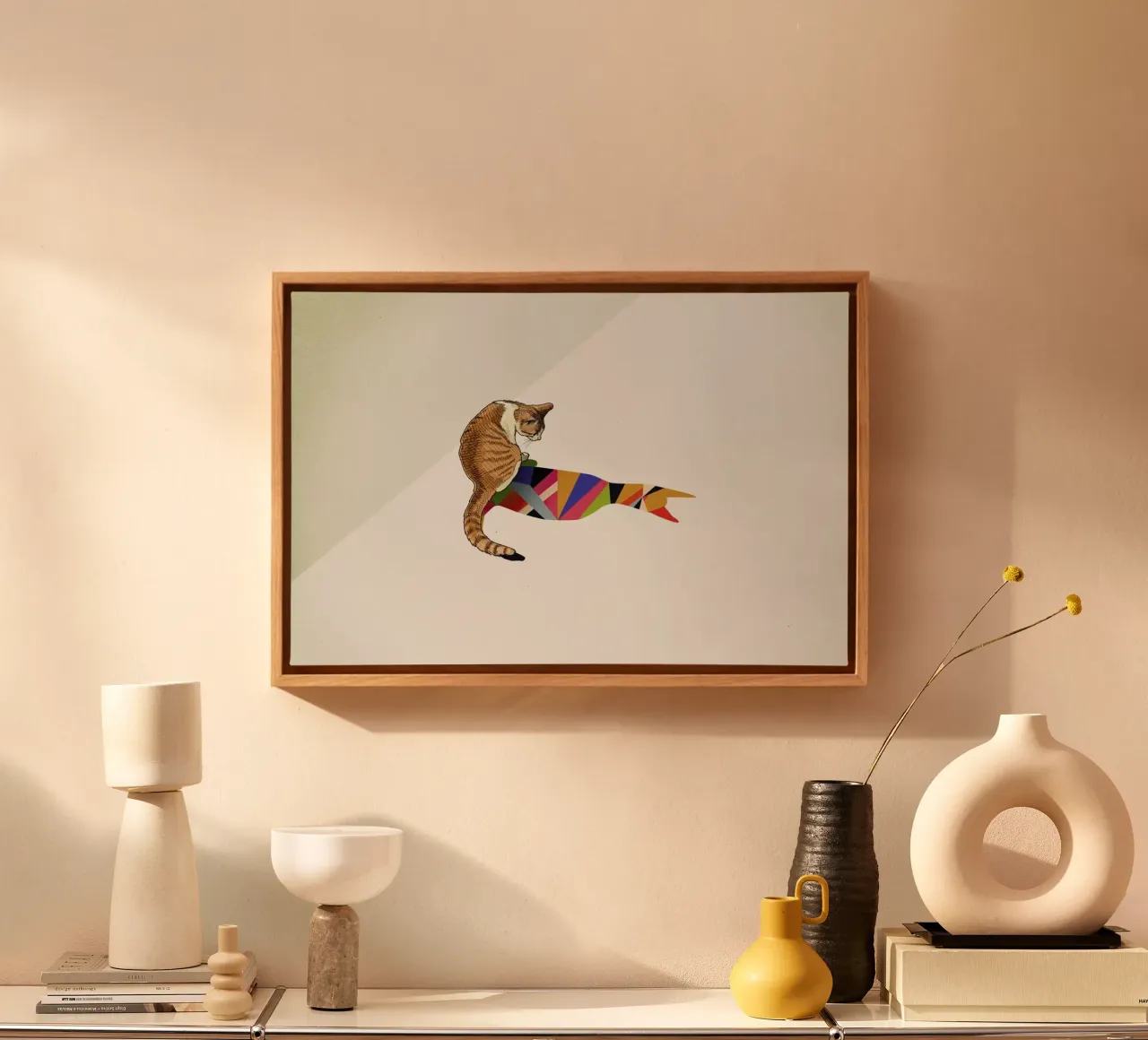 Walking Shadow - Cat 2 canvas met Baklijst van Jason Ratliff