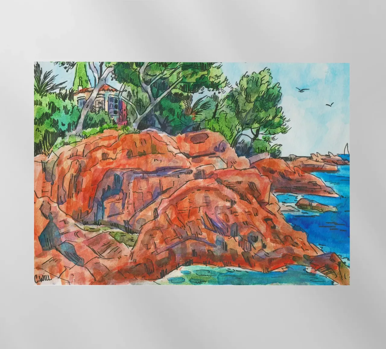 The coast at Saint Raphael pellicola backlit da C.WILL