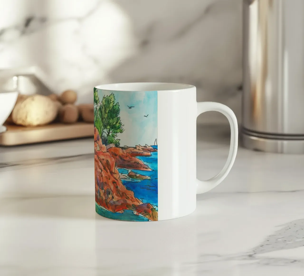 The coast at Saint Raphael tazza in ceramica da C.WILL