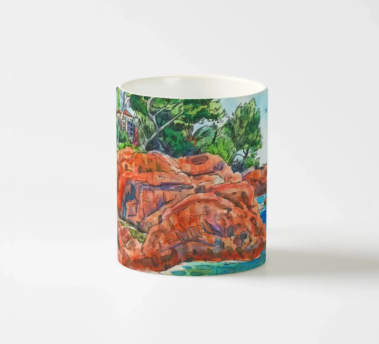 The coast at Saint Raphael tazza in ceramica da C.WILL