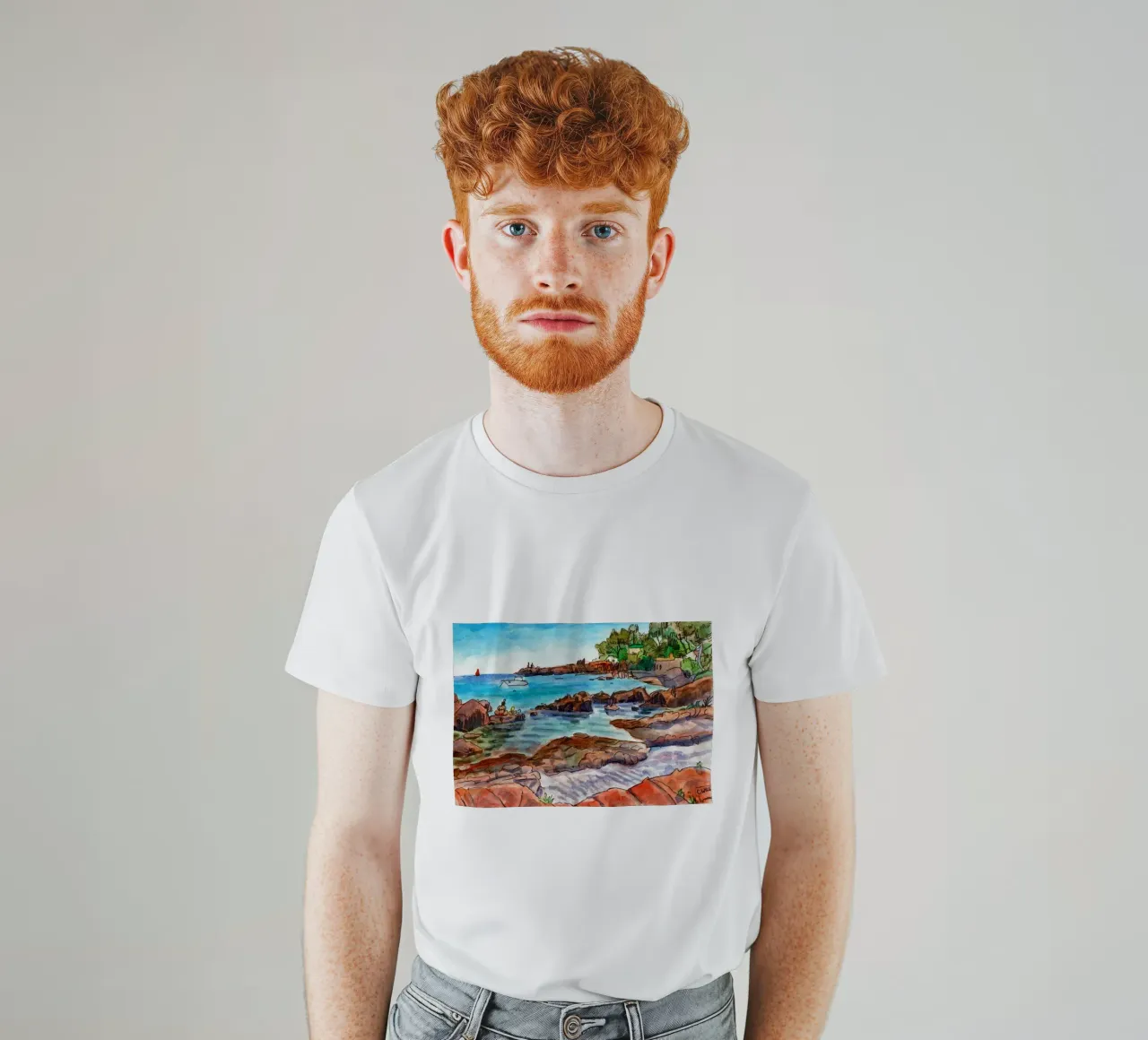 Spiaggia Peguiere a Saint Raphael t-shirt da C.WILL