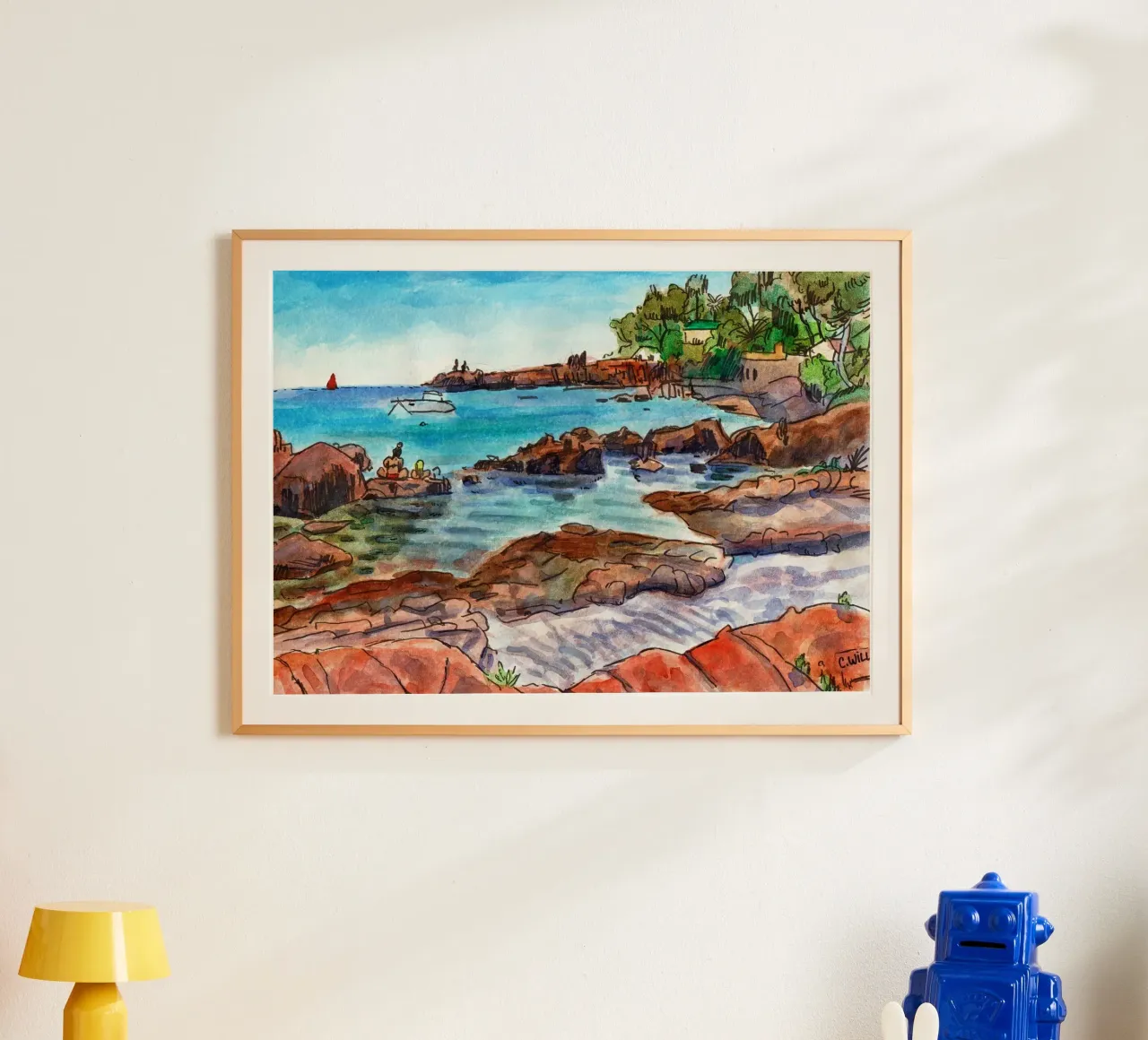 Spiaggia Peguiere a Saint Raphael carta hahnemühle da C.WILL