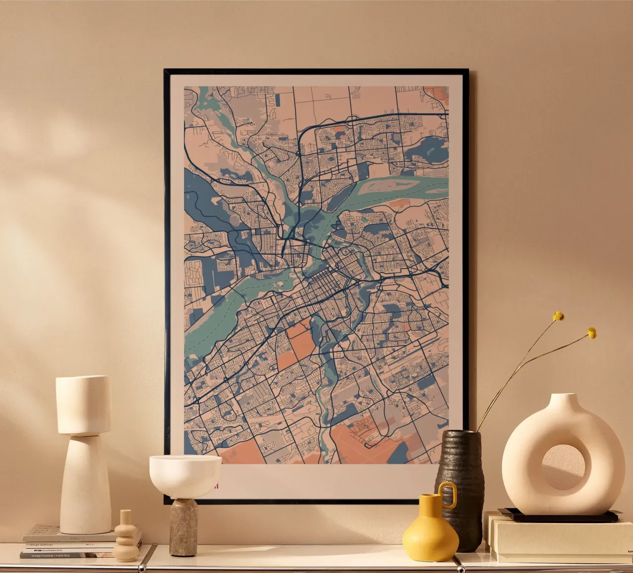 Eleganza sulle rive - Ottawa poster con telaio in alluminio da MOOODZART