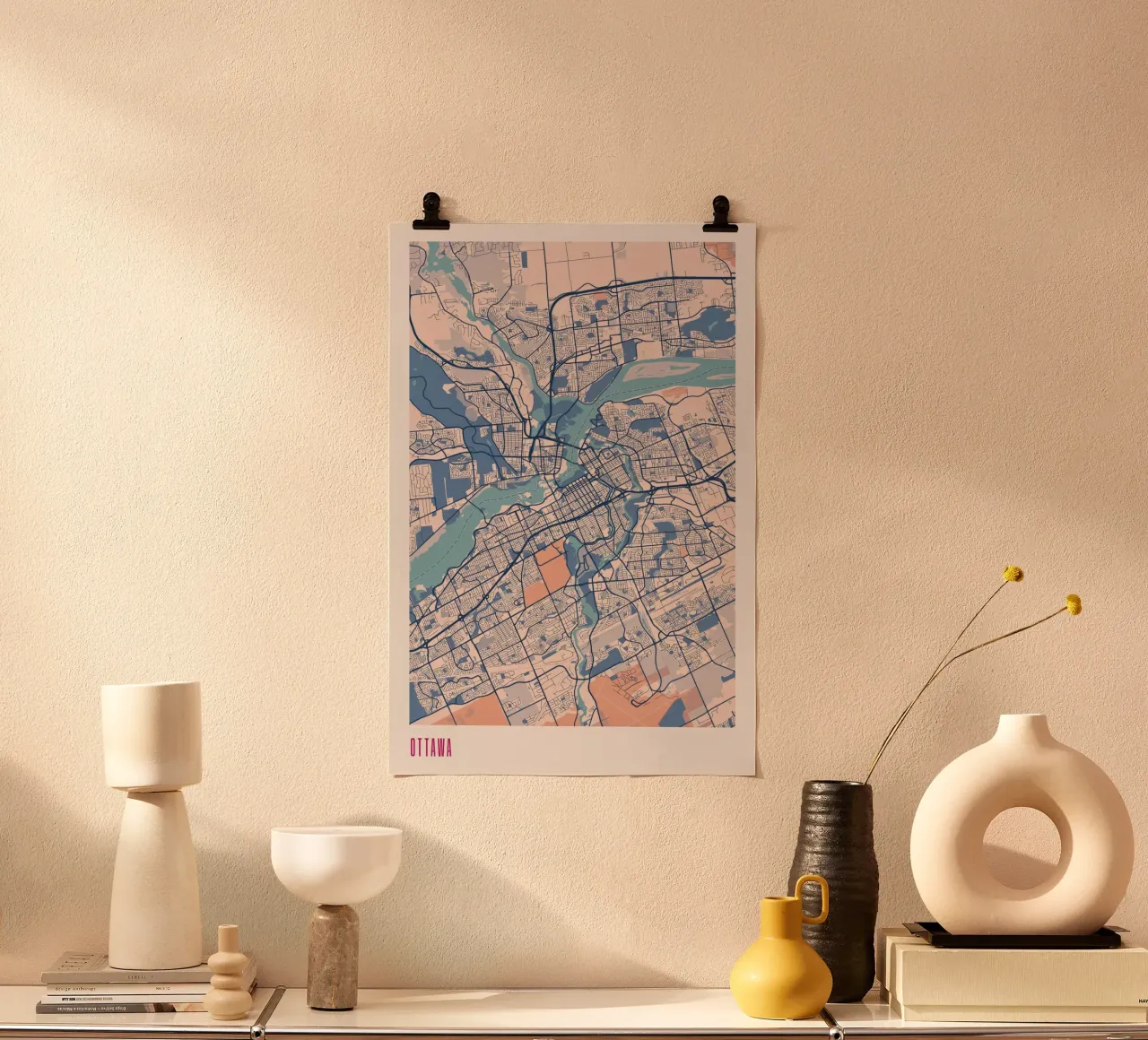 Eleganza sulle rive - Ottawa poster con telaio in alluminio da MOOODZART