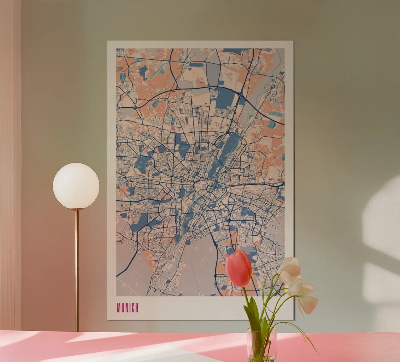 Eleganza bavarese - Monaco di Baviera poster con telaio in legno da MOOODZART