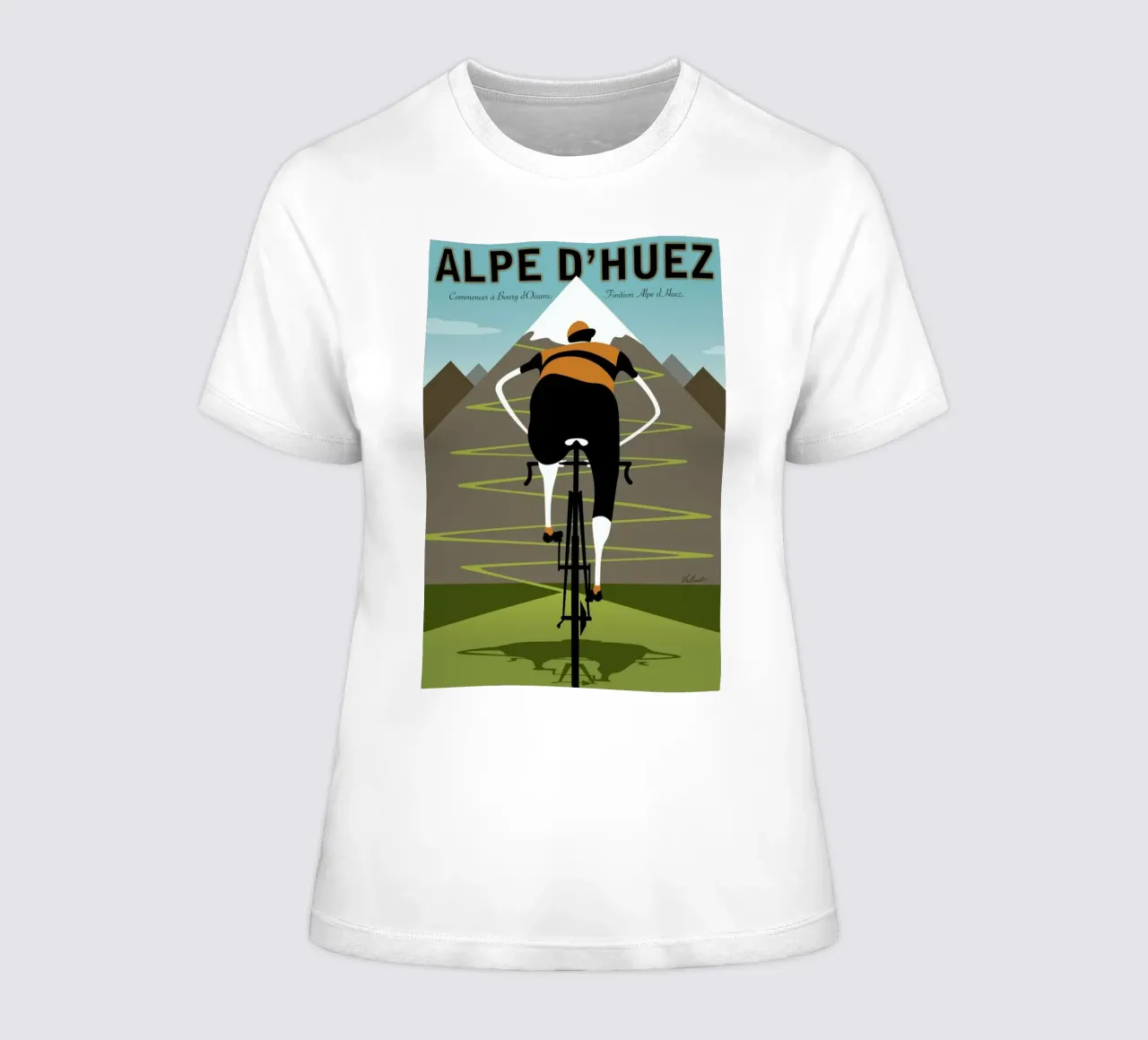 Alpe d'Huez t-shirt da donna da Michael Valenti