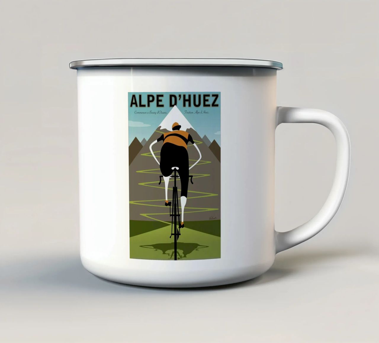 Alpe d'Huez tazza in smalto da Michael Valenti