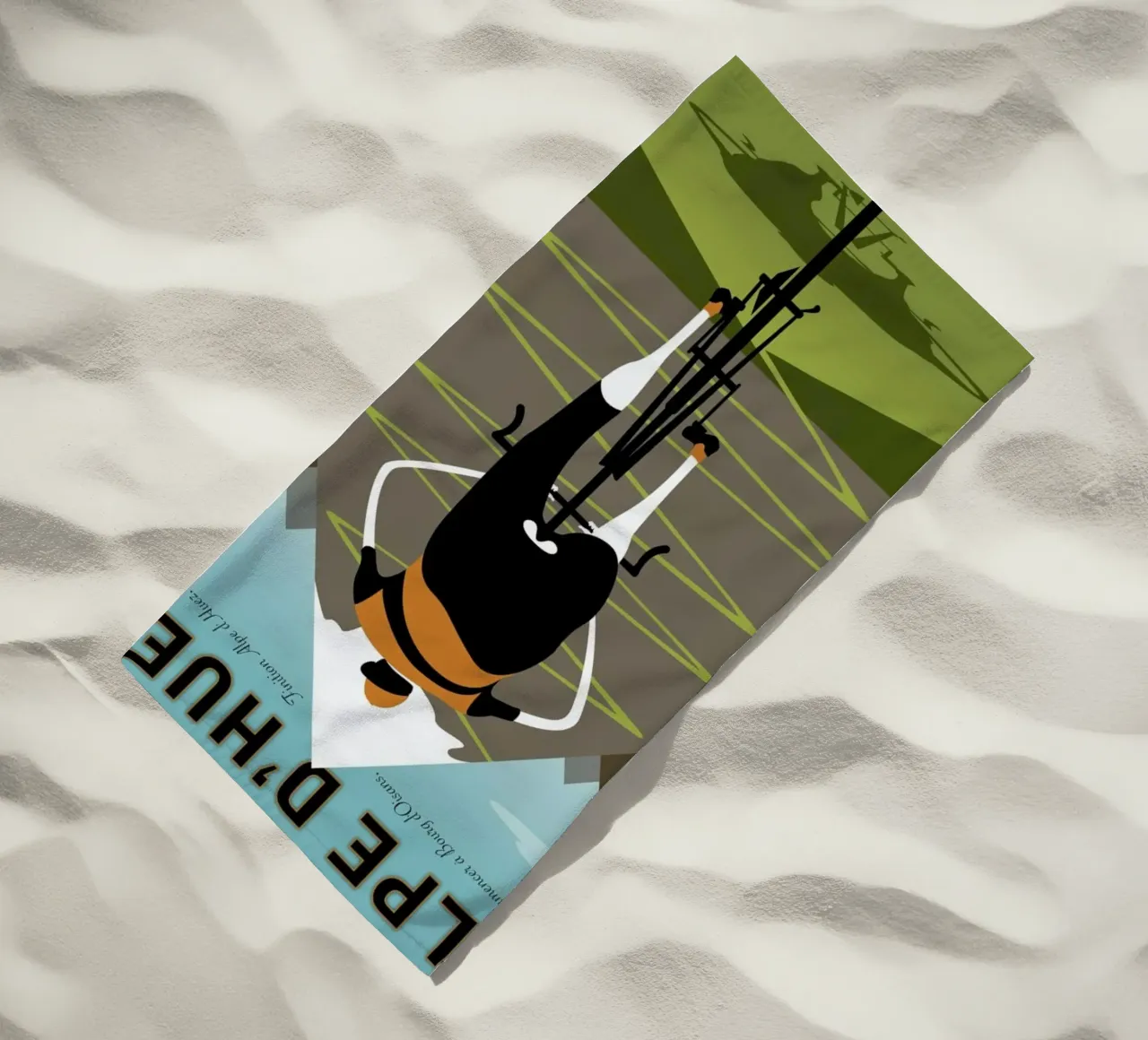 Alpe d'Huez beach towel by Michael Valenti