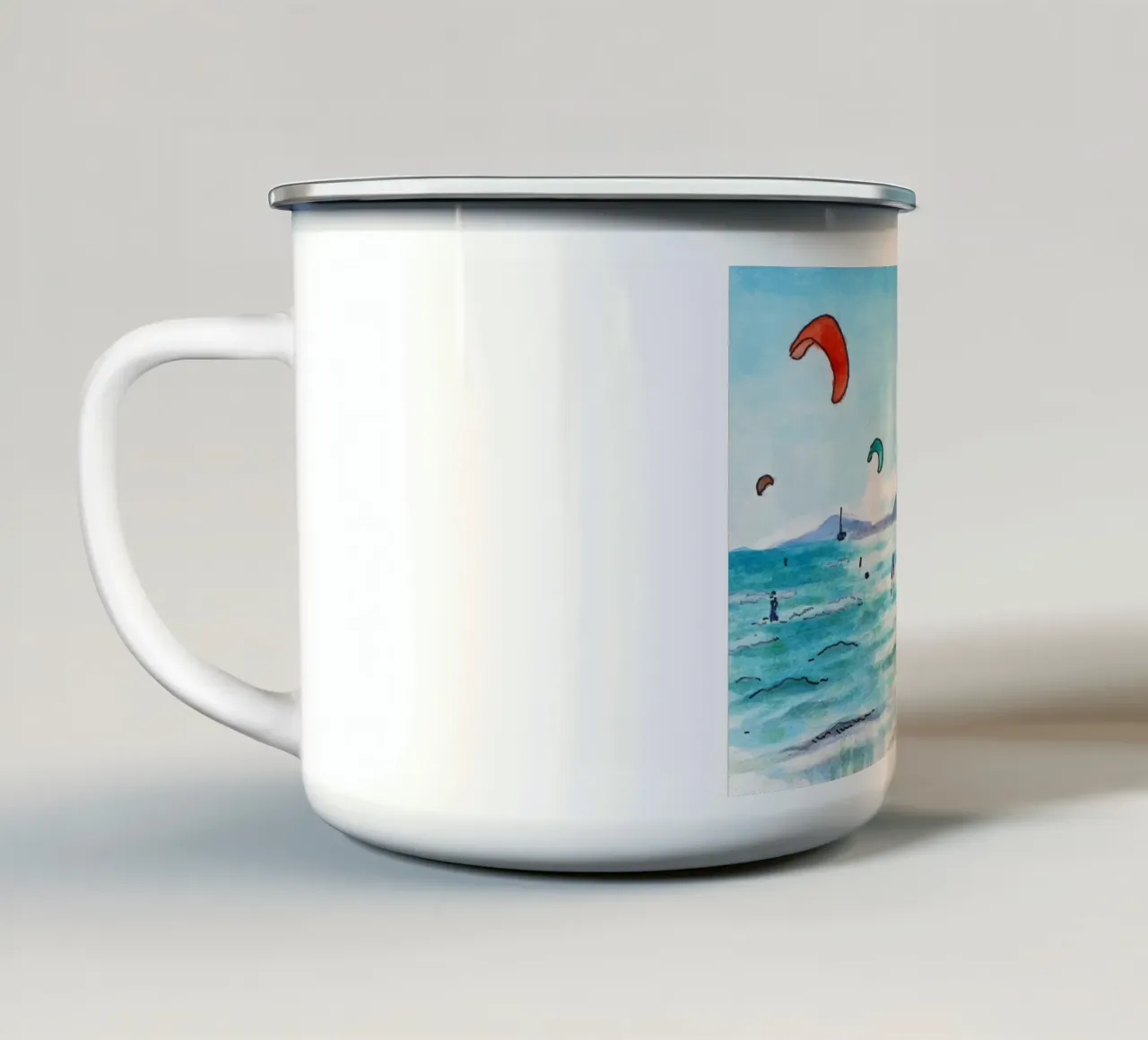 Kite surf emaille mok van C.WILL