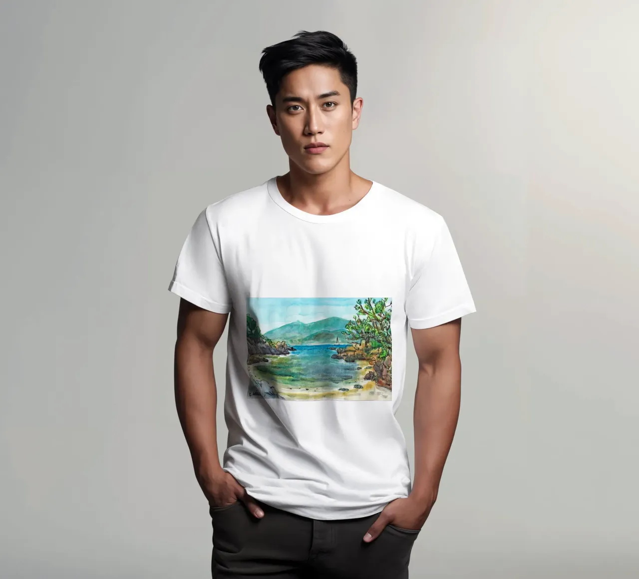 Cala in Corsica t-shirt da C.WILL