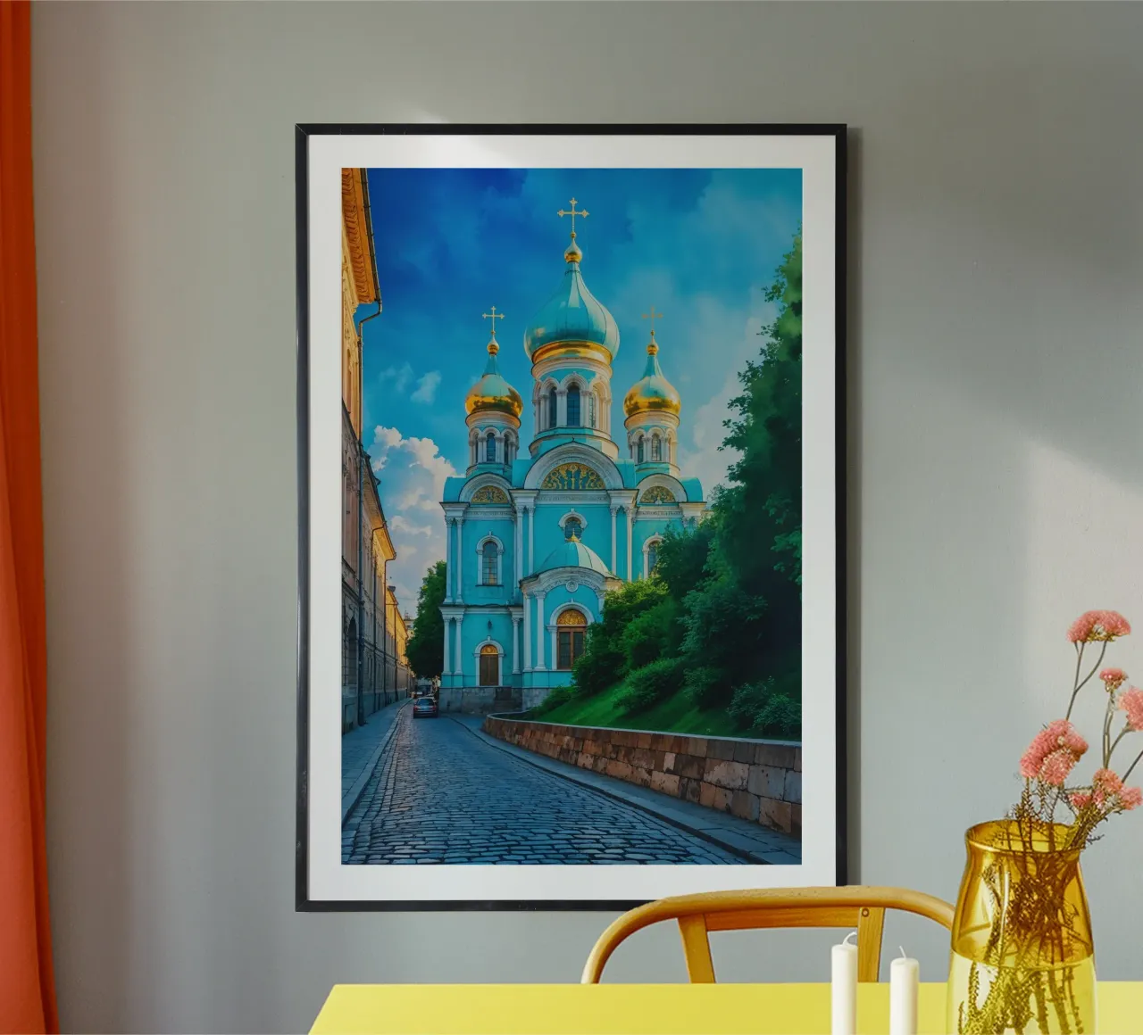 Golden Domes in a Tranquil Urban Oasis poster da AlbertKlee