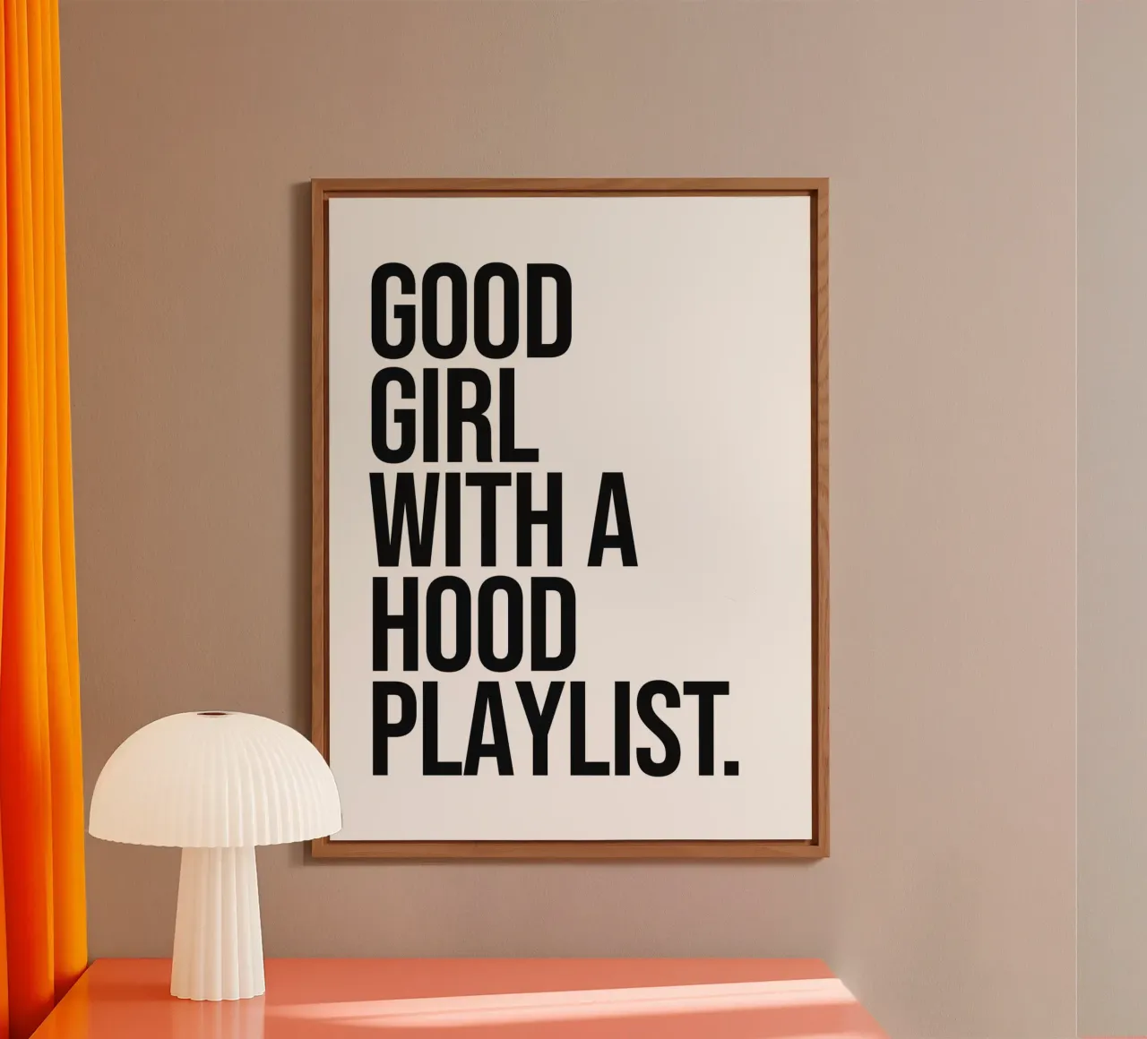 Una brava ragazza con una playlist per il quartiere alluminio dibond da Paigaam Studio