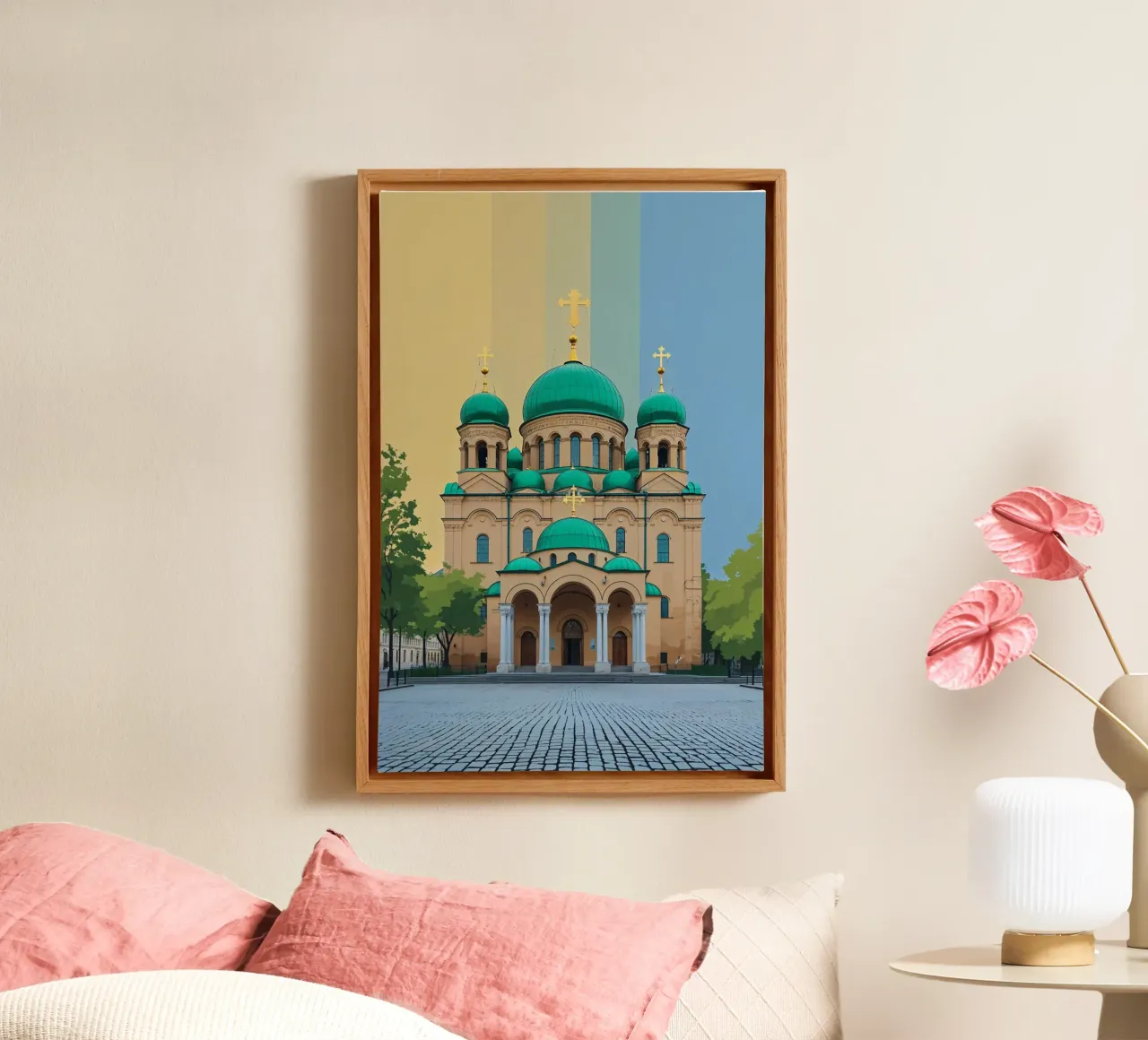St. Sophia of Kyiv Minimalist Art tela con Cornice a cassetta da AlbertKlee