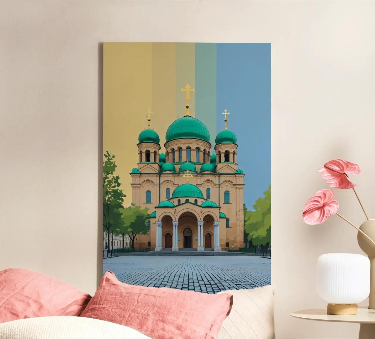St. Sophia of Kyiv Minimalist Art tela con Cornice a cassetta da AlbertKlee