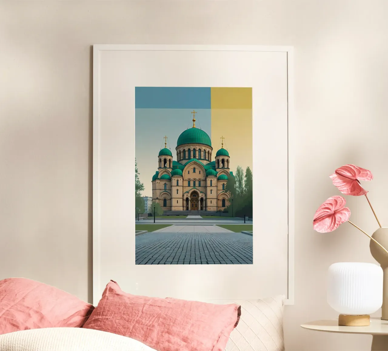 Minimalist Tribute to St. Sophia poster con telaio in alluminio da AlbertKlee