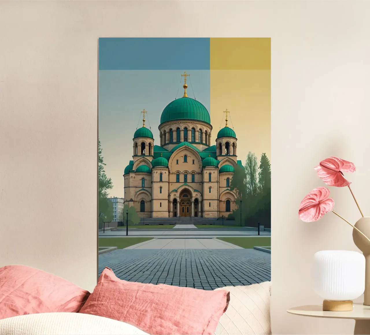 Minimalist Tribute to St. Sophia poster con telaio in alluminio da AlbertKlee