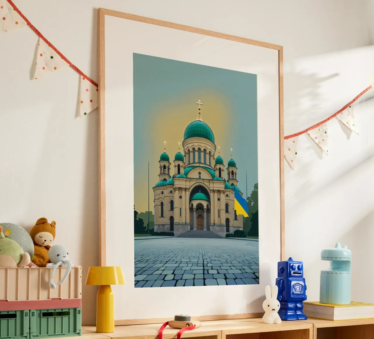 St. Sophia with Ukrainian Flag poster da AlbertKlee