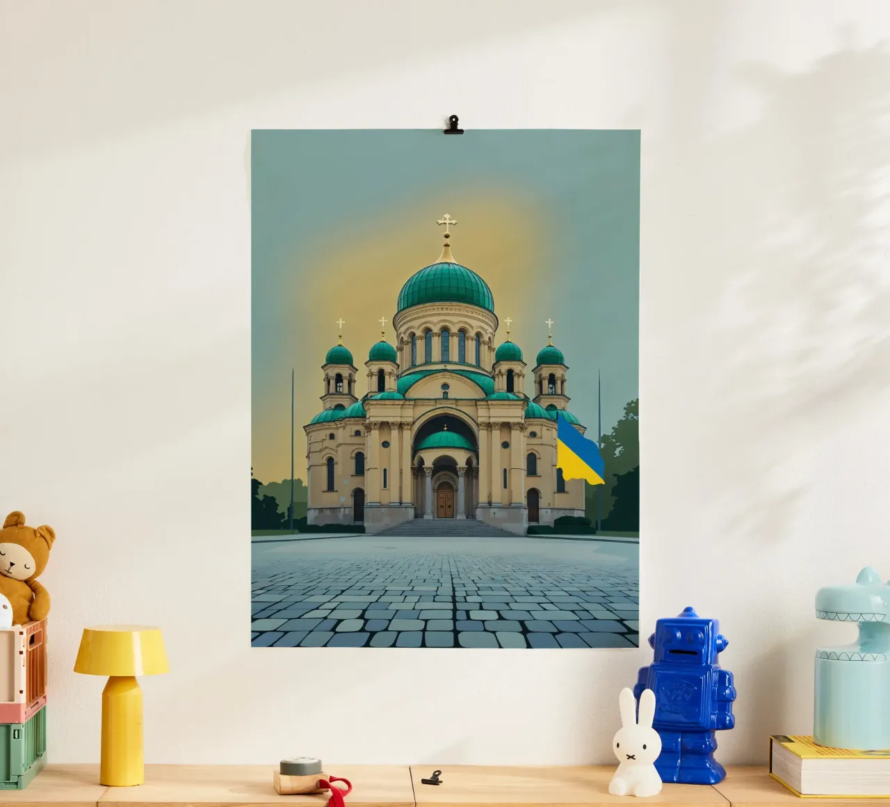 St. Sophia with Ukrainian Flag poster da AlbertKlee