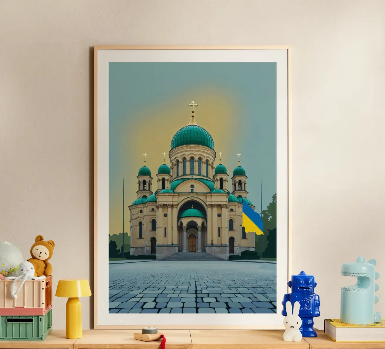 St. Sophia with Ukrainian Flag poster da AlbertKlee