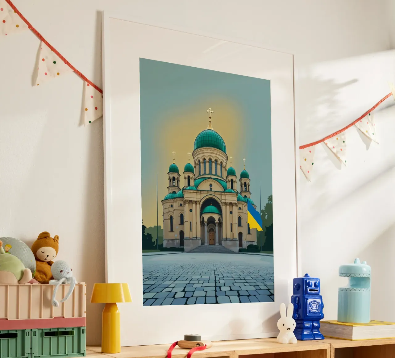 St. Sophia with Ukrainian Flag poster da AlbertKlee
