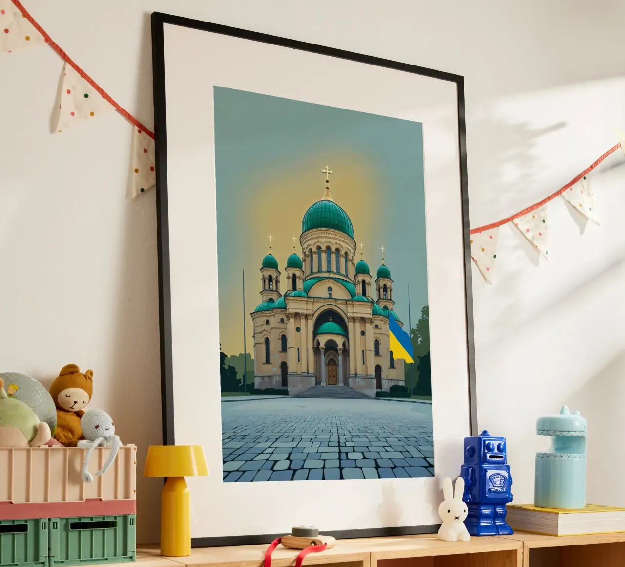 St. Sophia with Ukrainian Flag poster da AlbertKlee